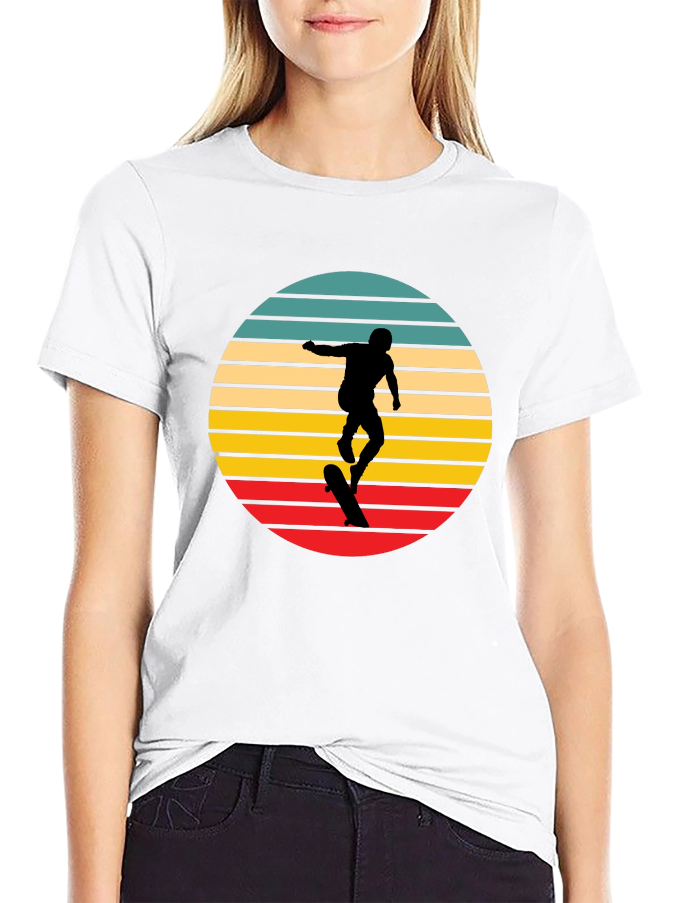 Skater Silhouette Retro T-Shirt - Cool Graphic Tee