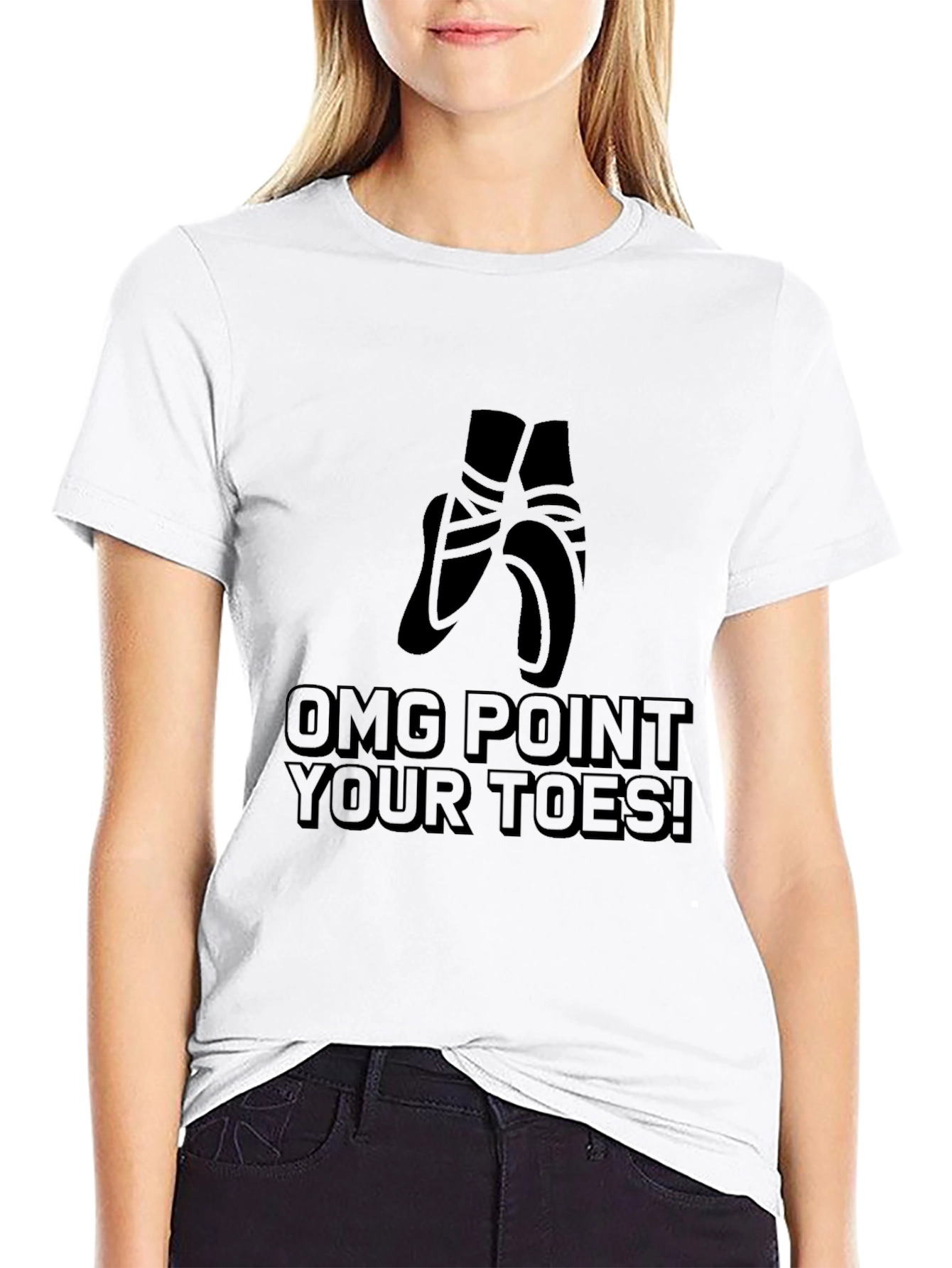 OMG Point Your Toes Black T-Shirt