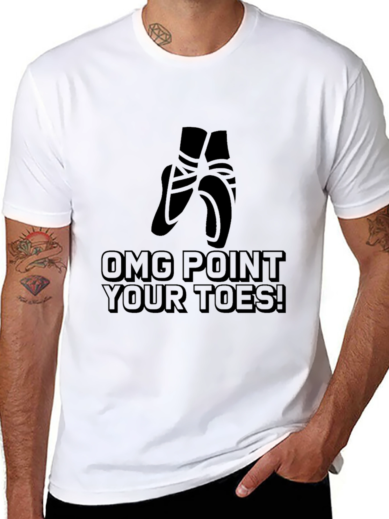 OMG Point Your Toes Black T-Shirt
