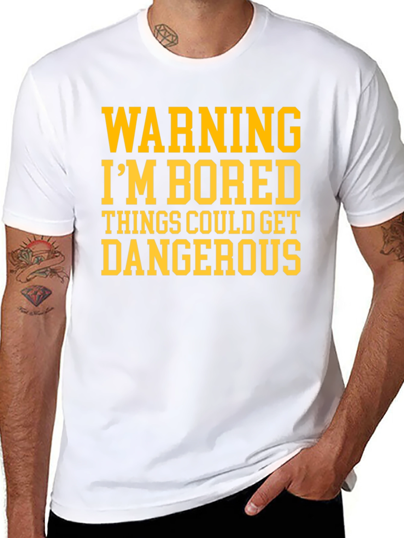 Warning Im Bored Funny Graphic T-Shirt