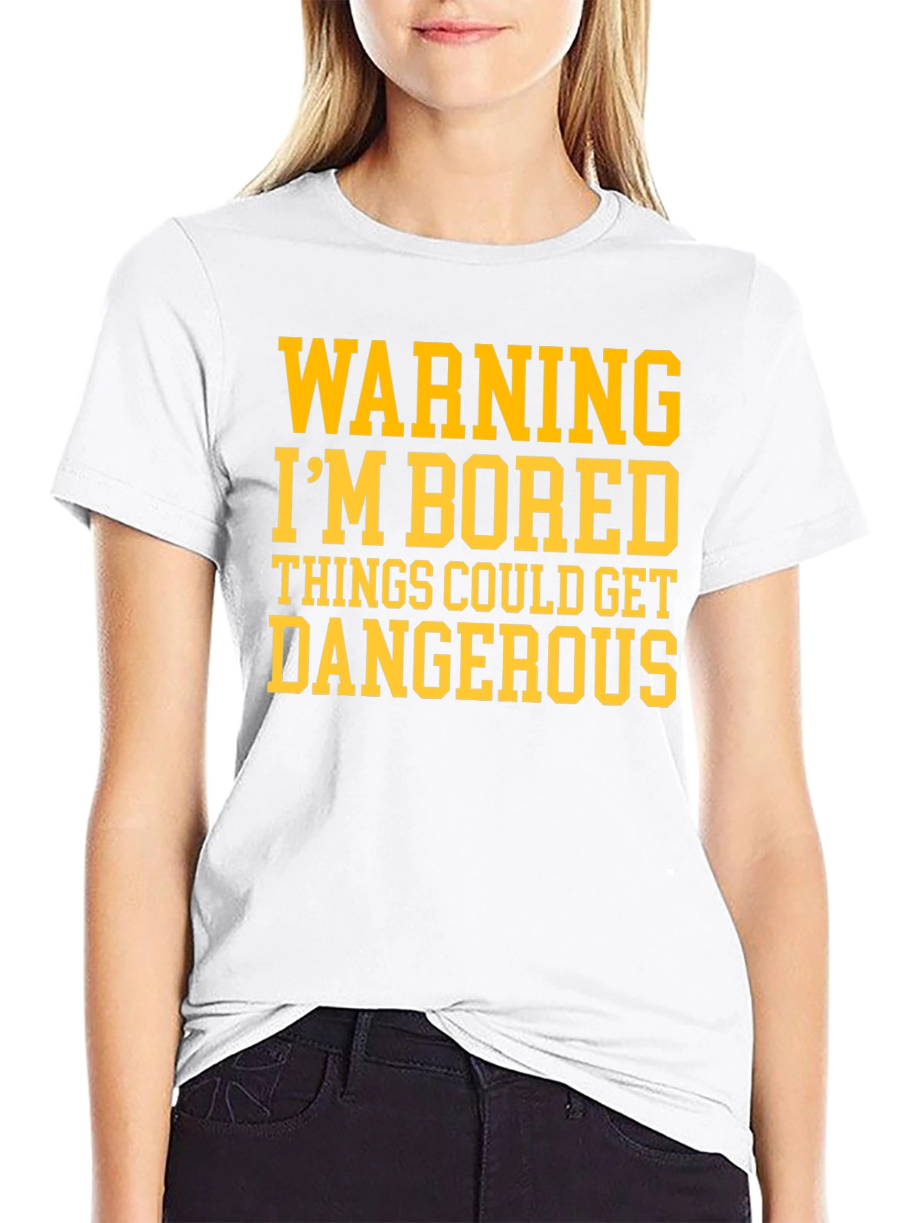 Warning Im Bored Funny Graphic T-Shirt