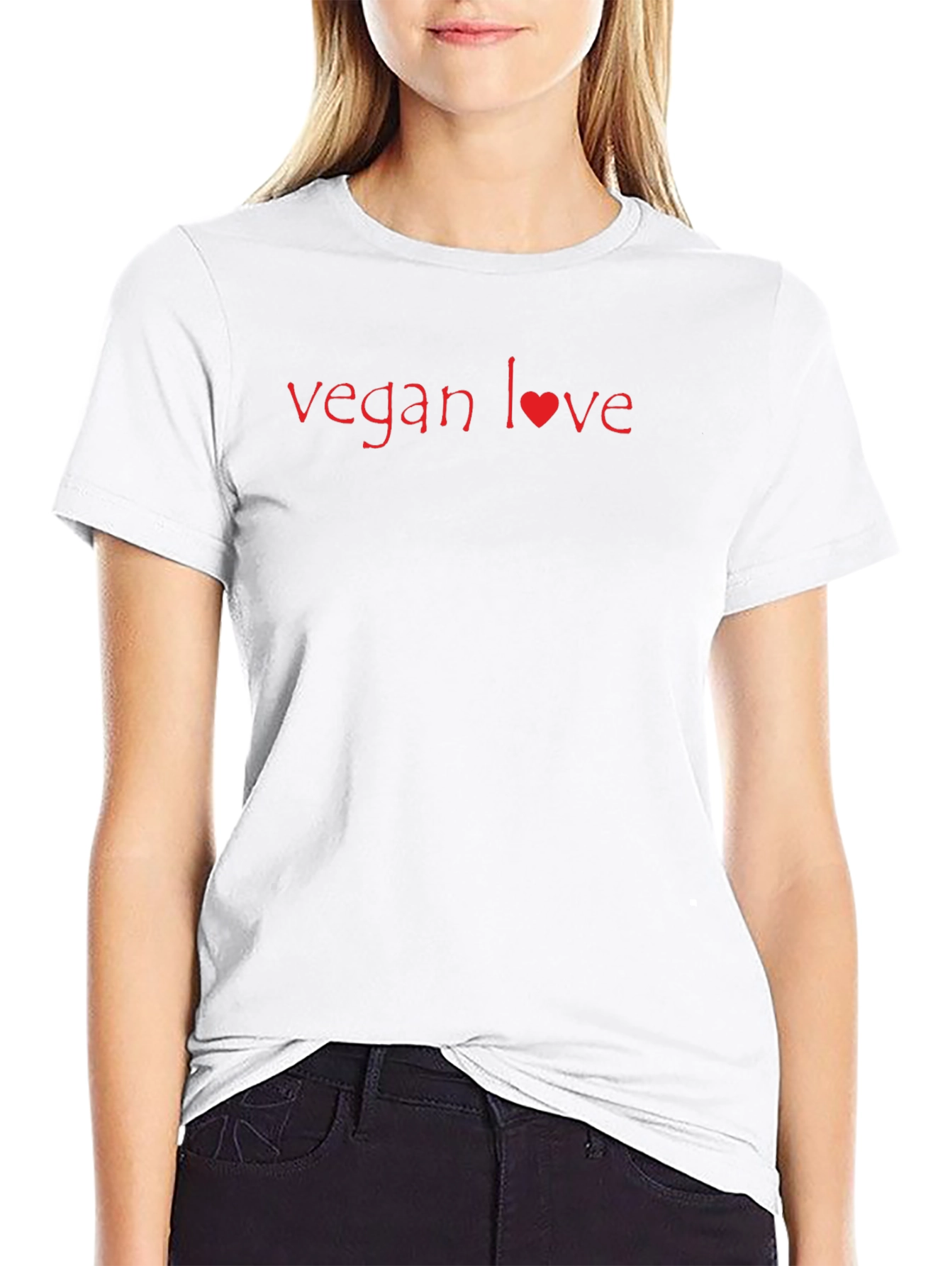 Vegan Love Black T-Shirt - Stylish & Sustainable