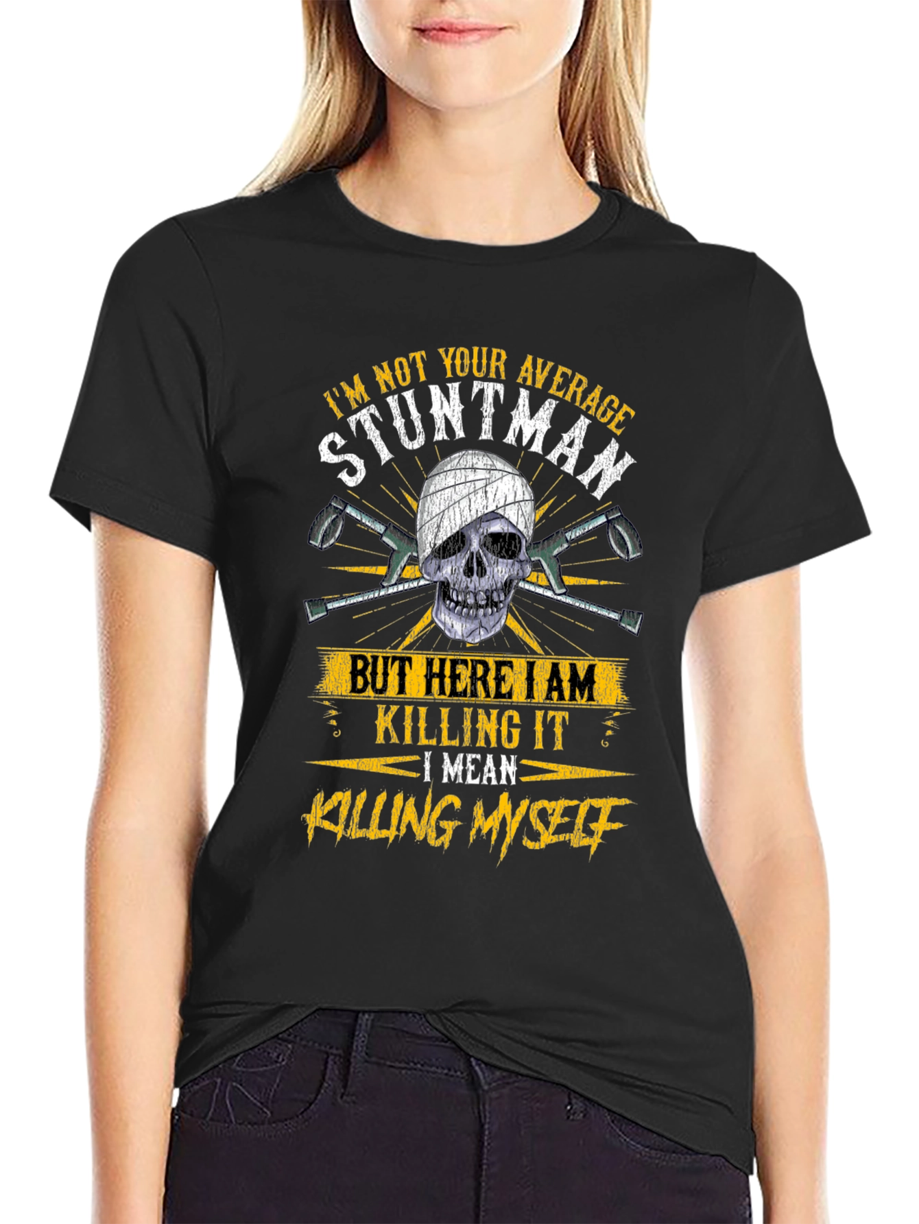 Stuntman Skull Graphic T-Shirt