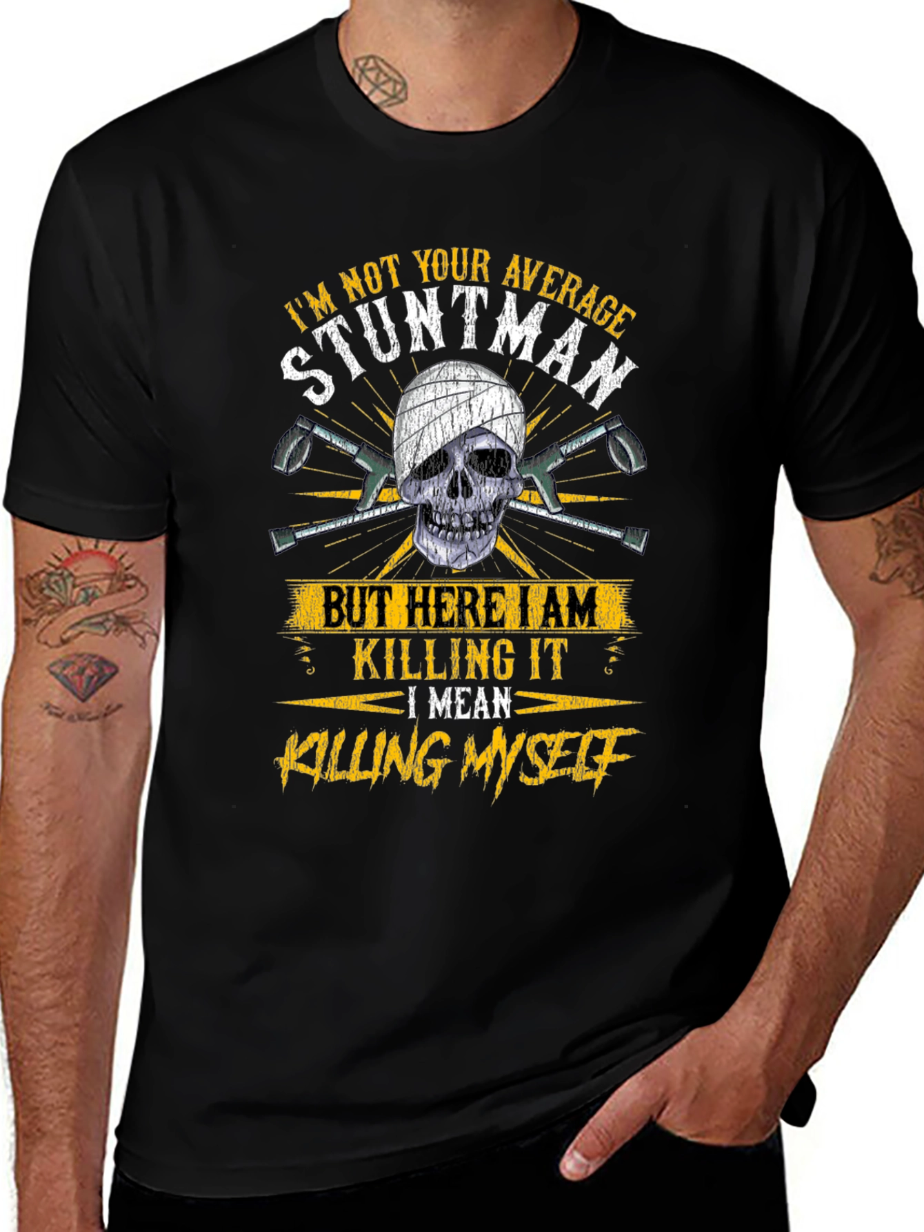 Stuntman Skull Graphic T-Shirt