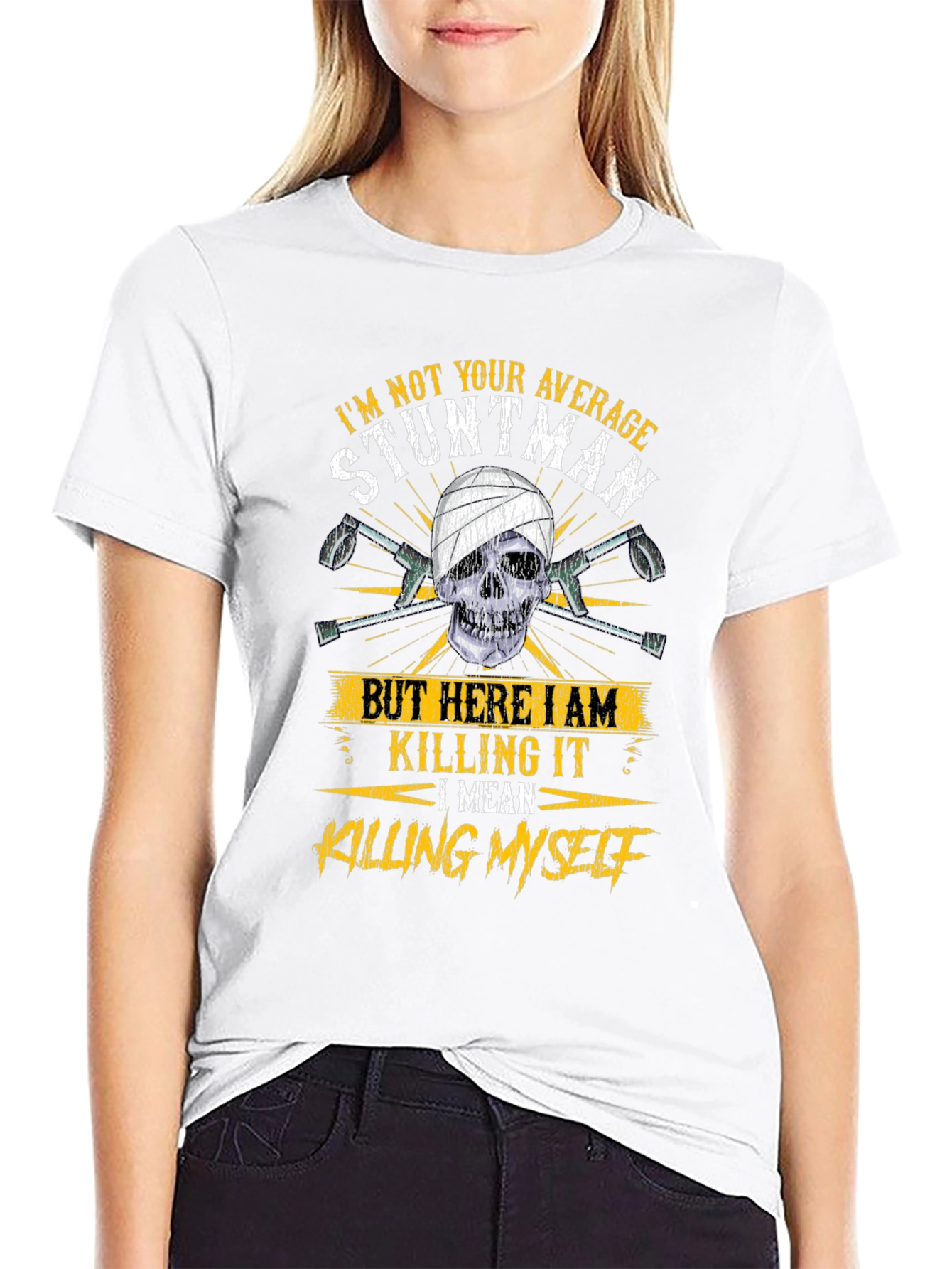 Stuntman Skull Graphic T-Shirt