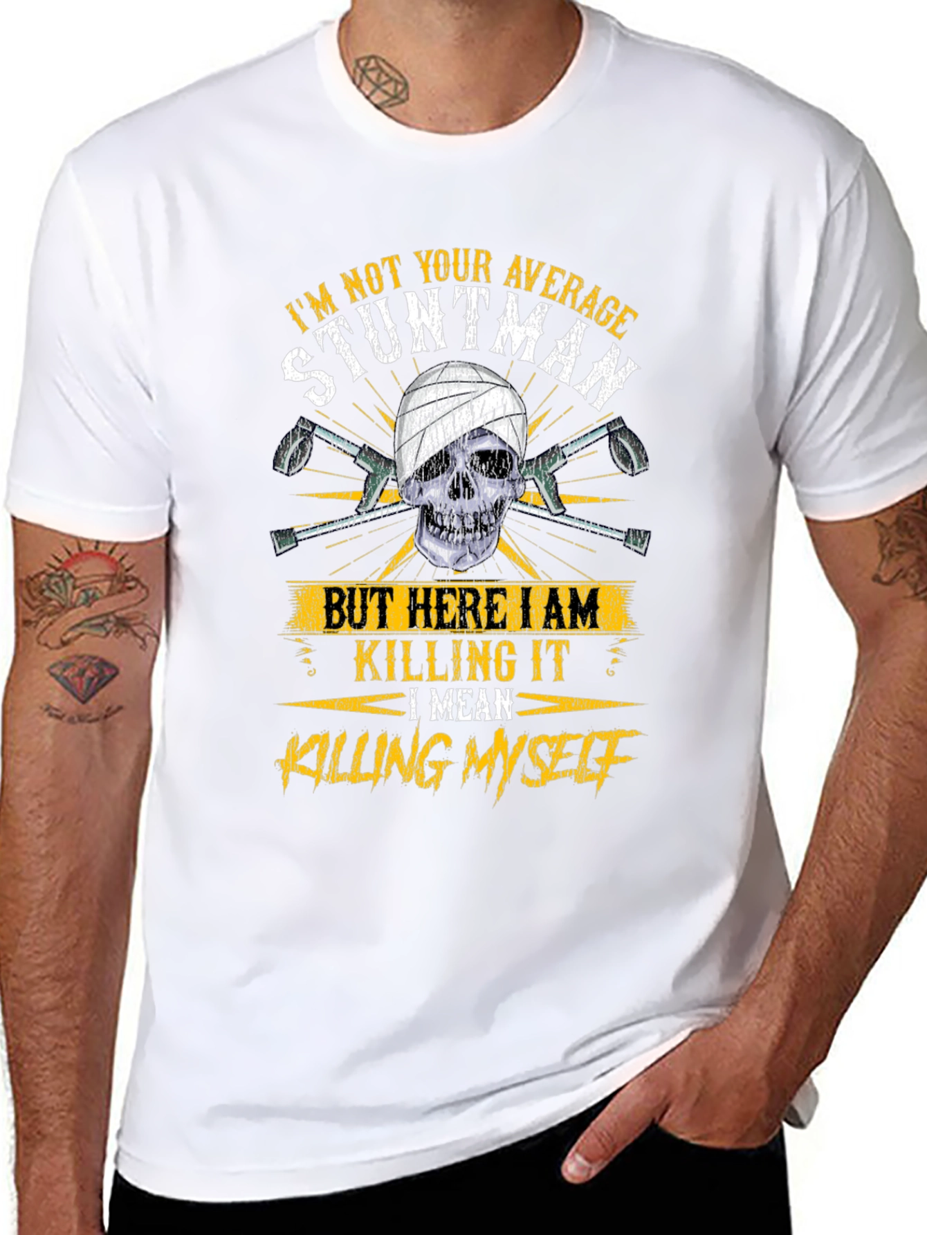 Stuntman Skull Graphic T-Shirt