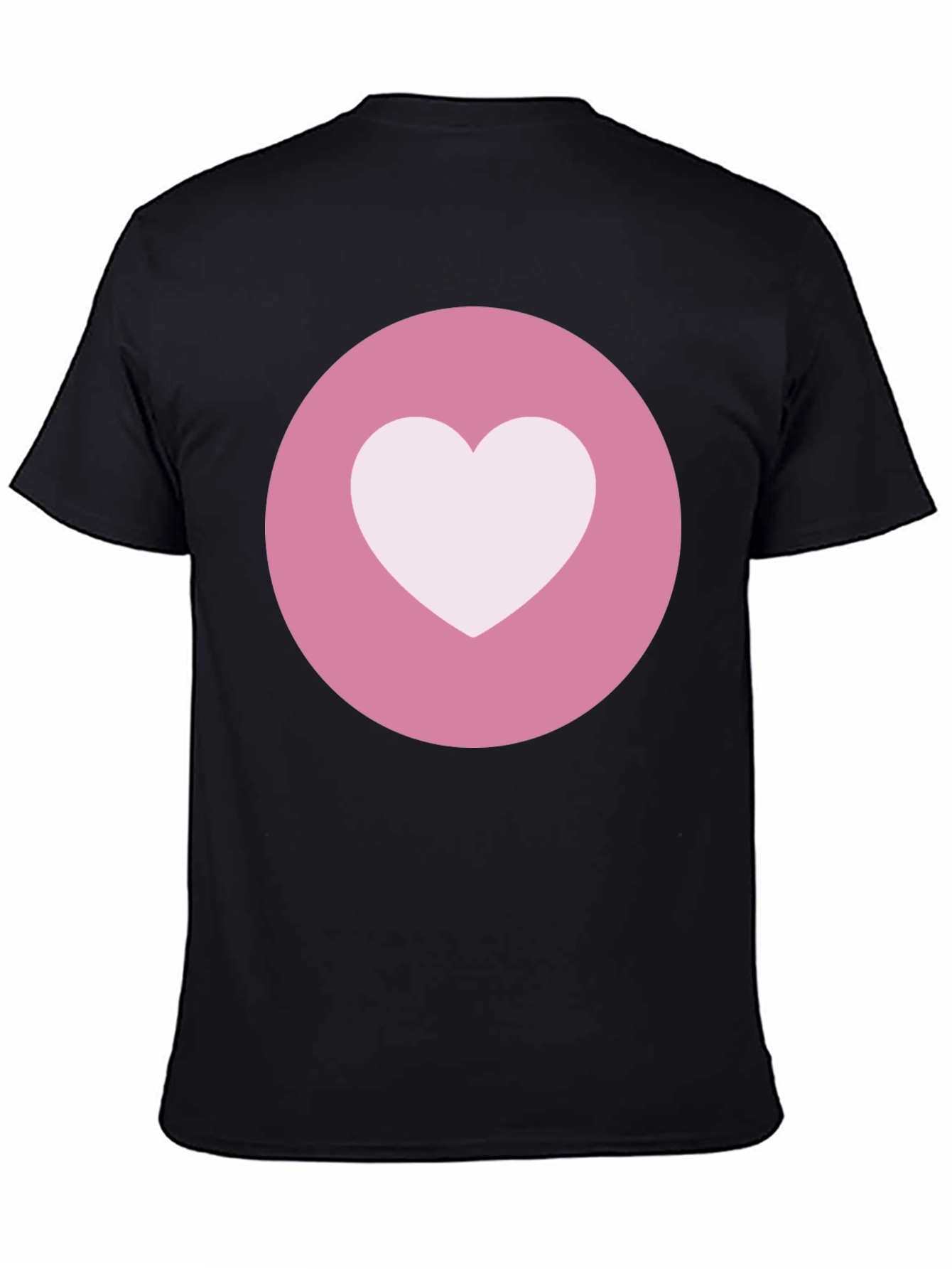 Heart Circle Graphic Tee - Black Casual Comfort