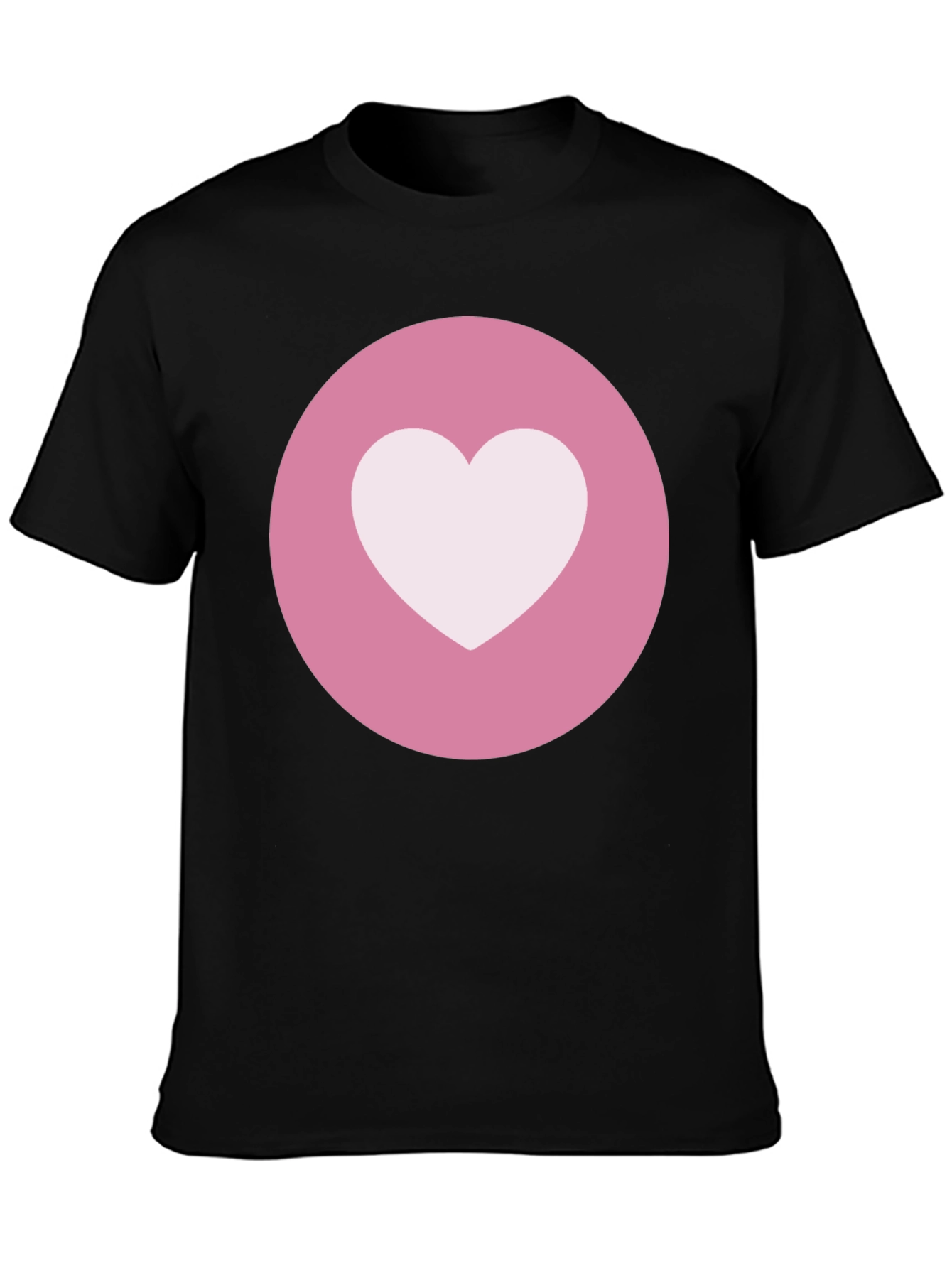 Heart Circle Graphic Tee - Black Casual Comfort