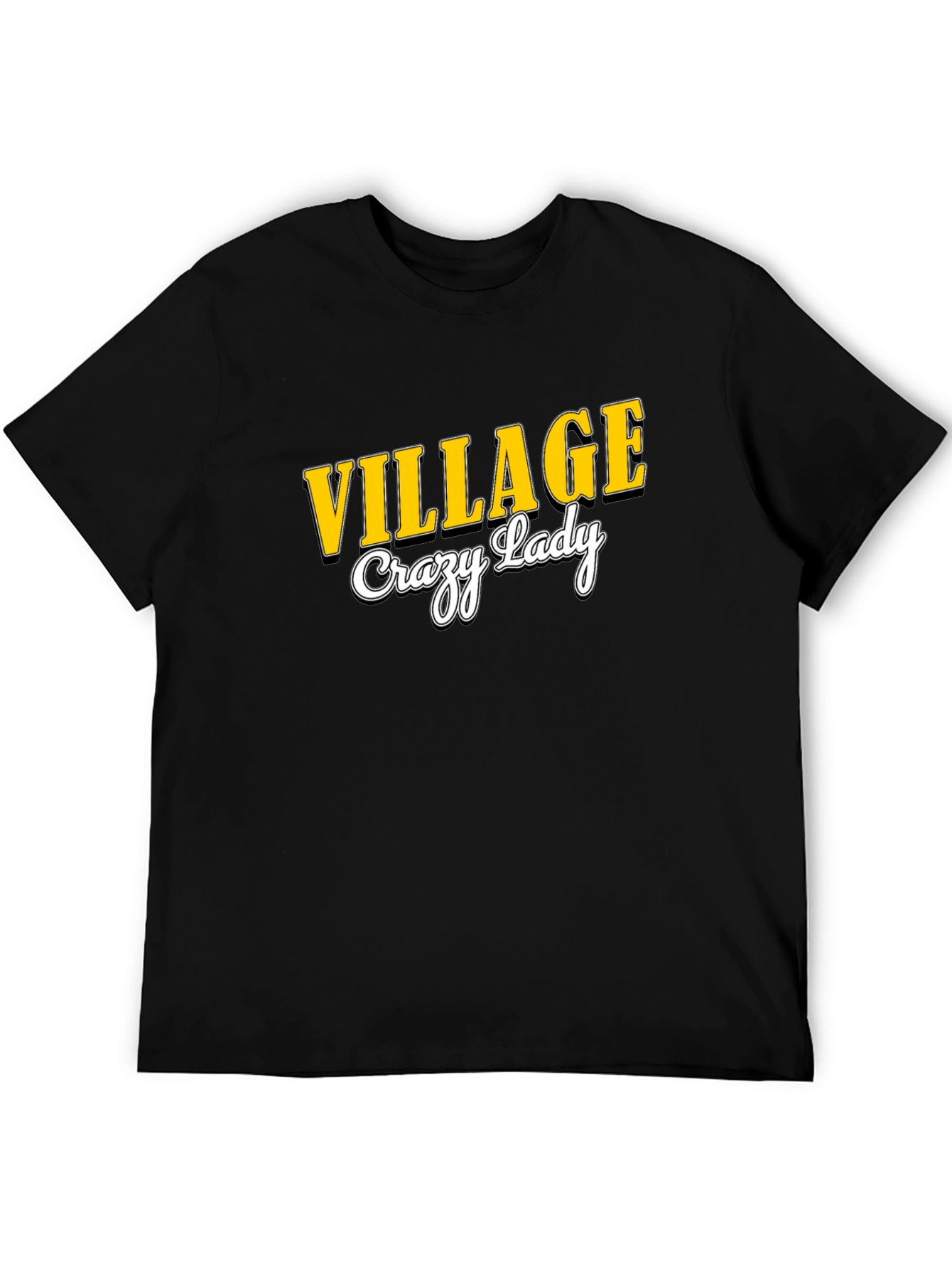 Village Crazy Lady Black T-Shirt