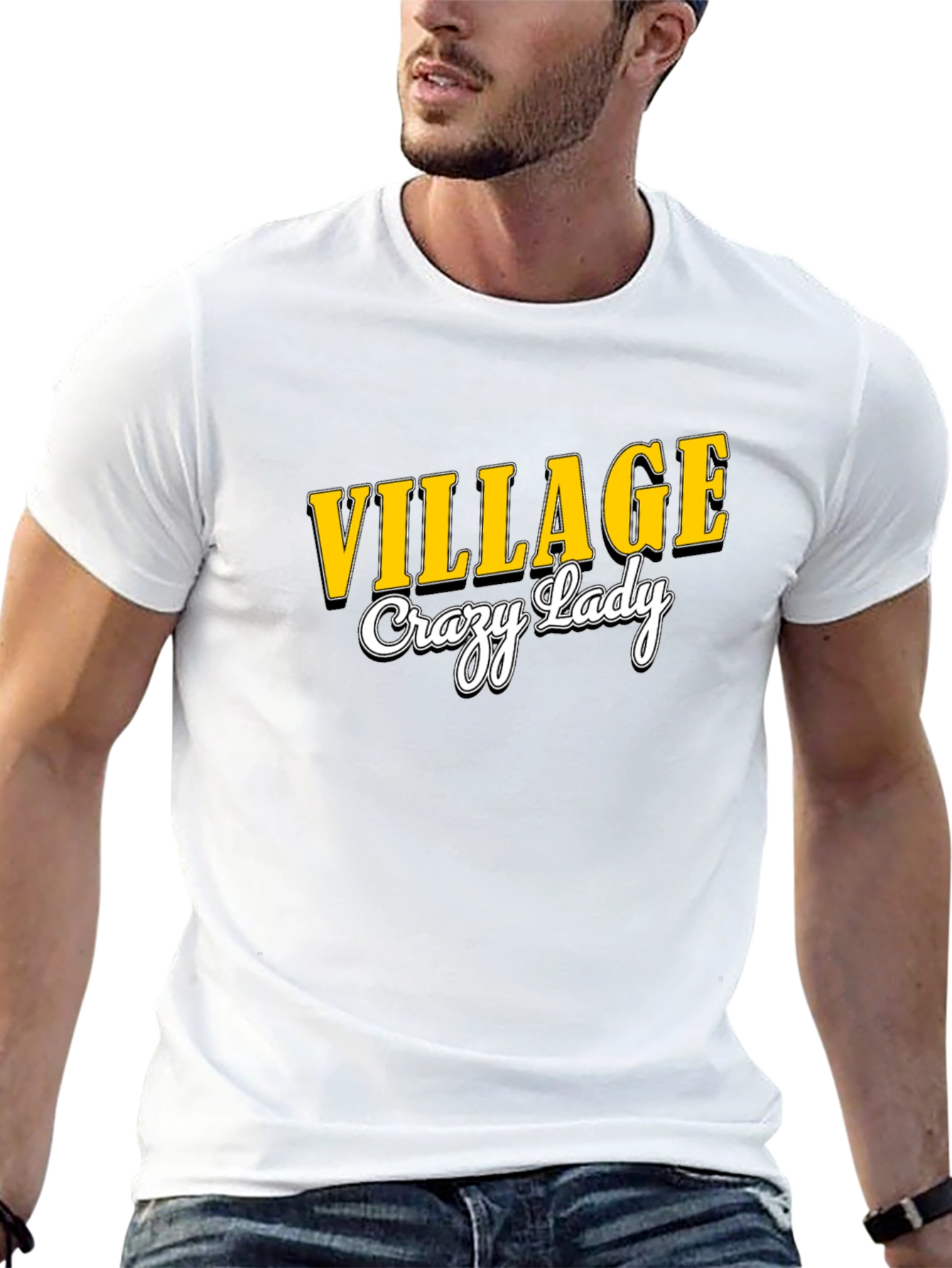Village Crazy Lady Black T-Shirt