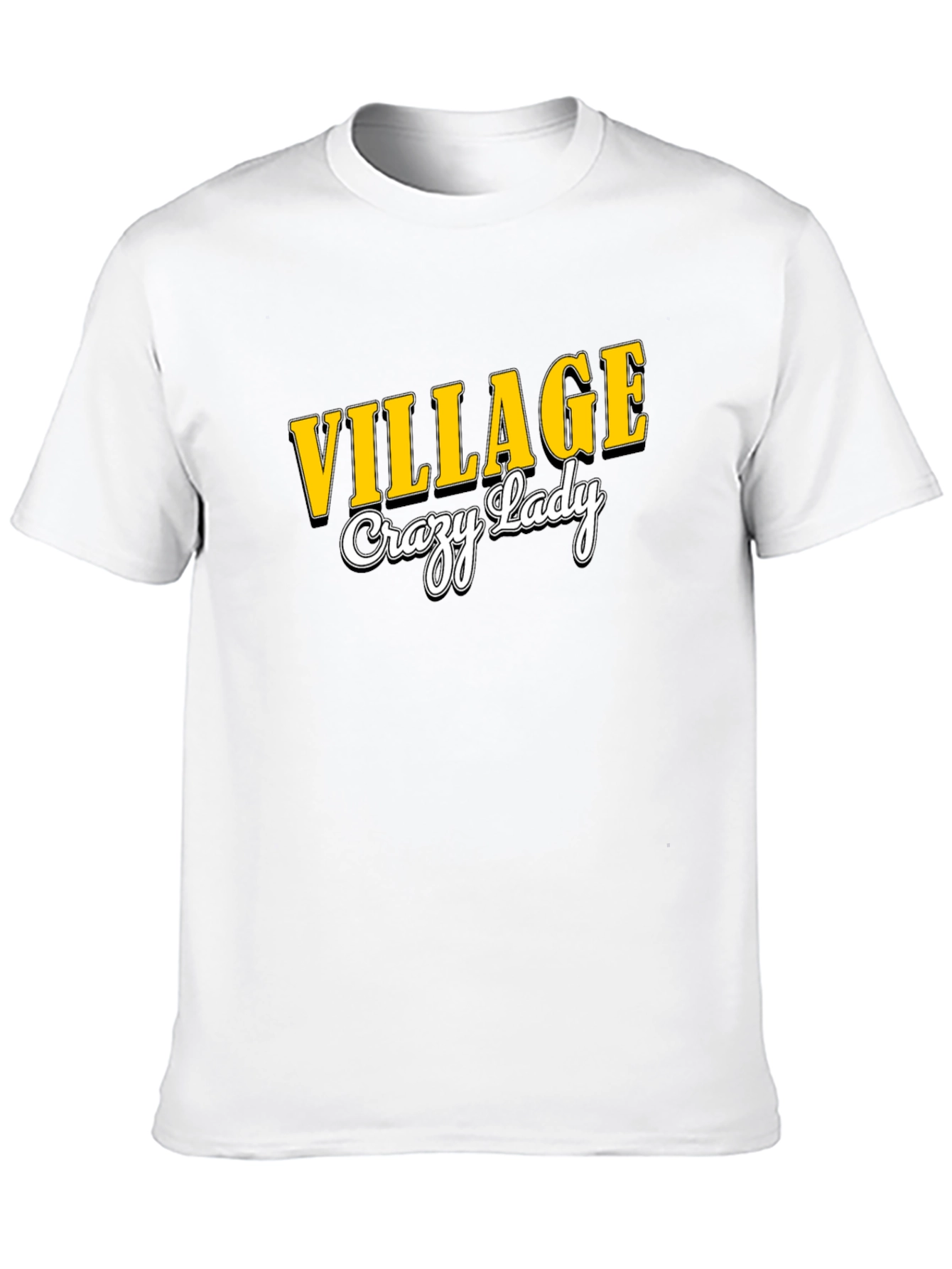 Village Crazy Lady Black T-Shirt