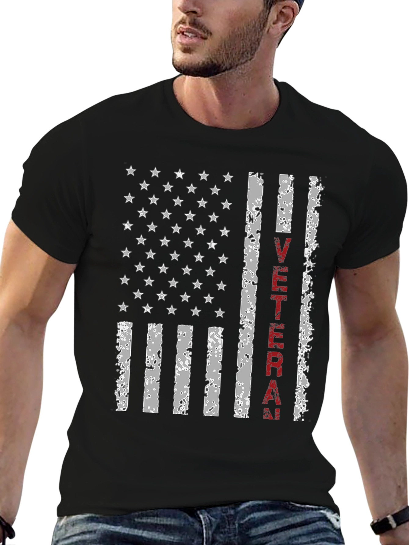 Veteran American Flag Graphic T-Shirt