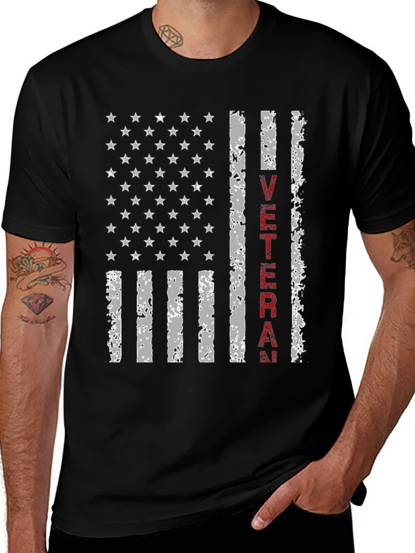 Veteran American Flag Graphic T-Shirt