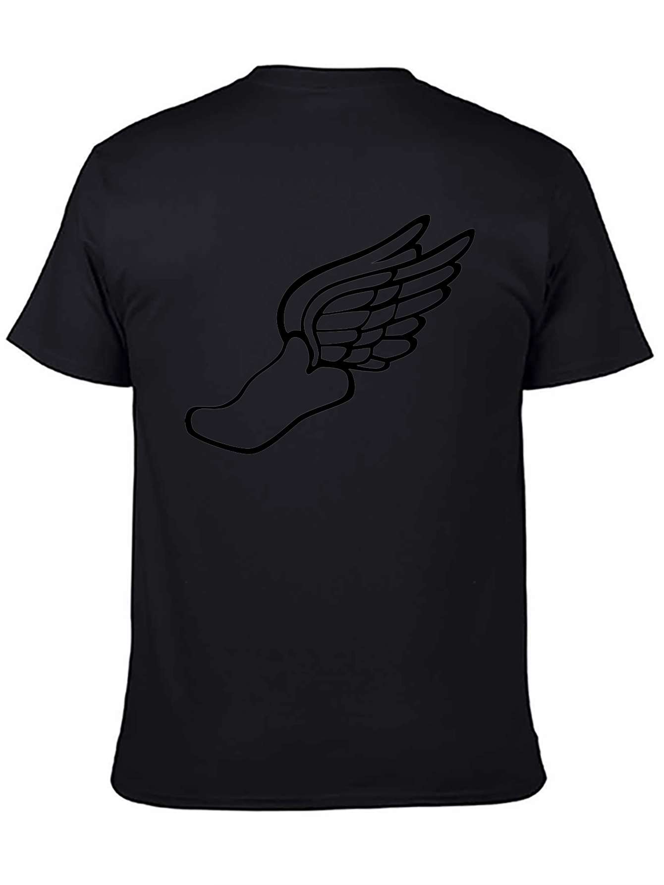 Winged Foot Graphic Tee - Sleek Black T-Shirt