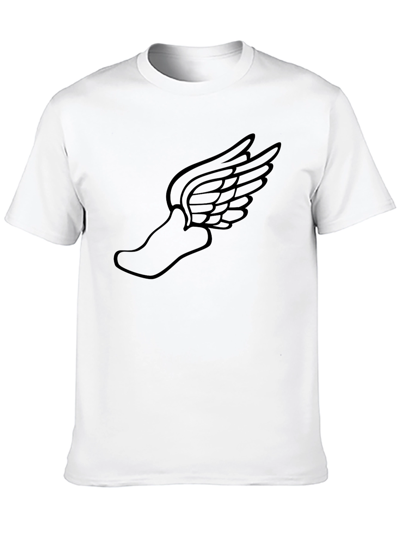 Winged Foot Graphic Tee - Sleek Black T-Shirt