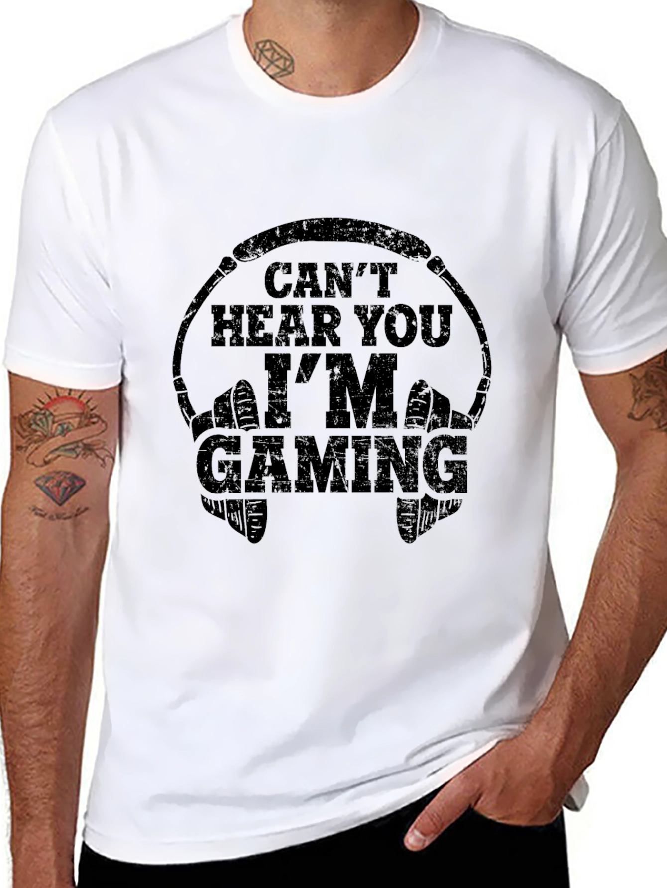 Cant Hear You Im Gaming Black T-Shirt