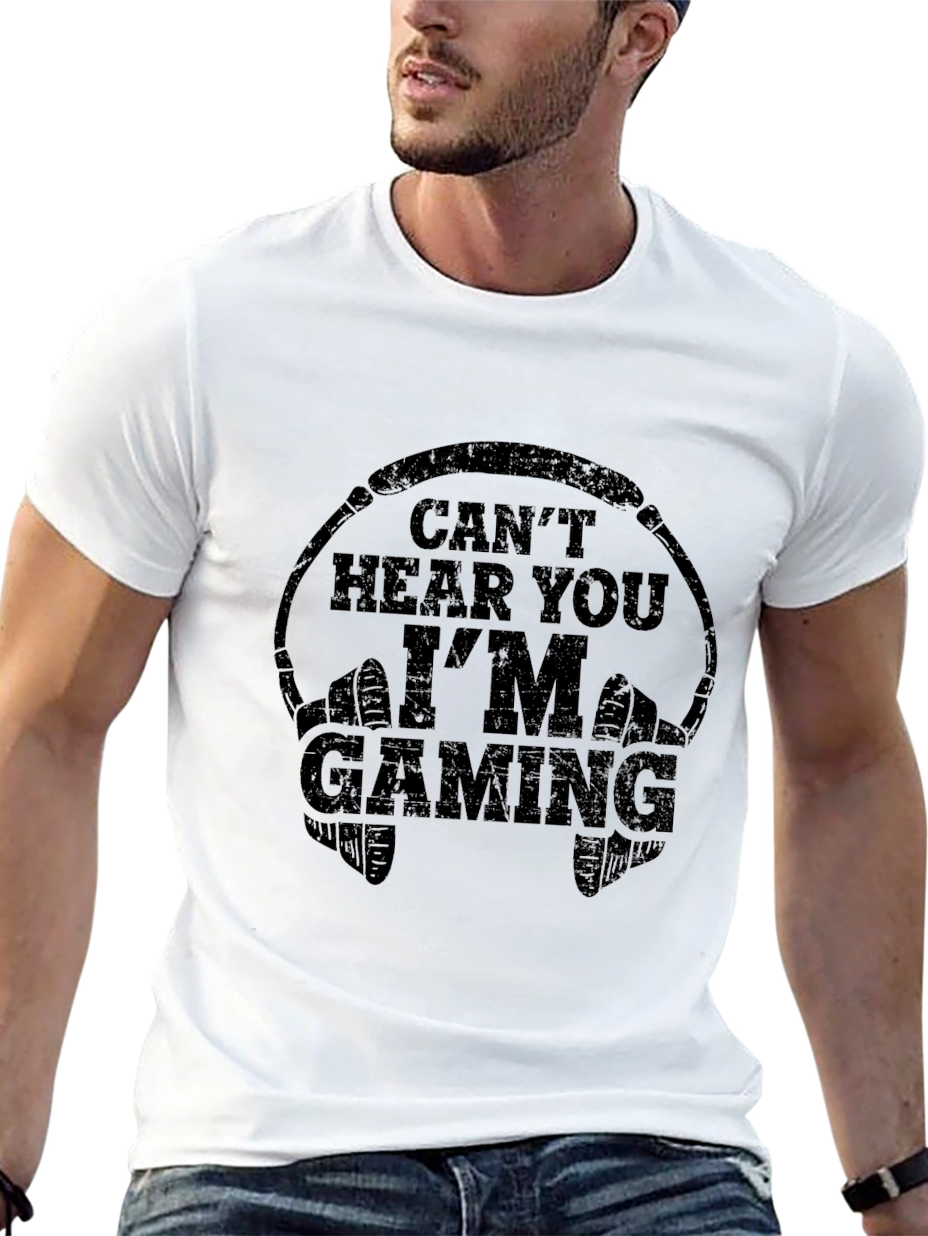 Cant Hear You Im Gaming Black T-Shirt
