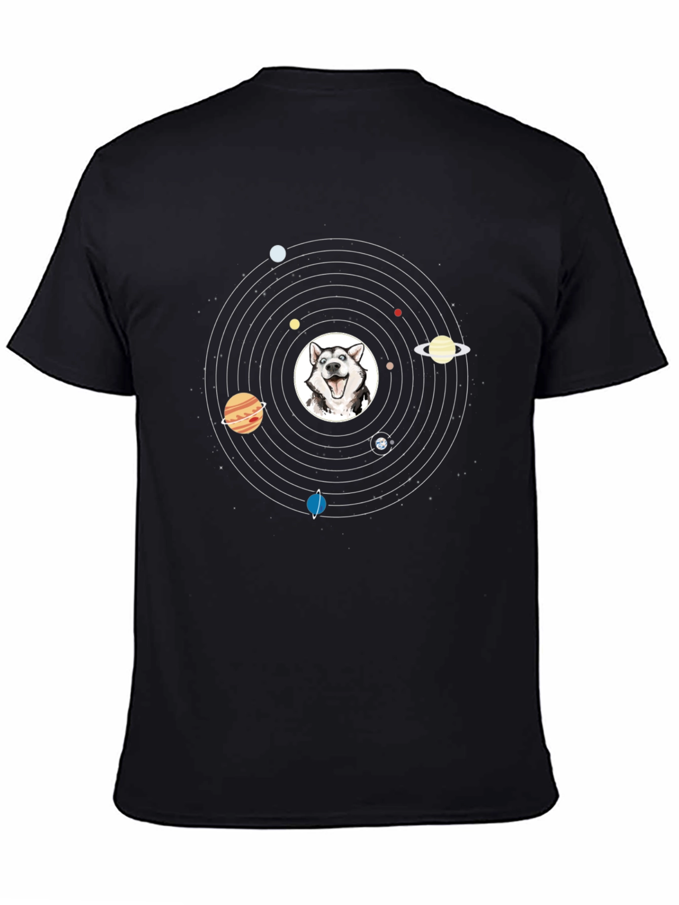 Husky Solar System Graphic Tee - Black Cotton