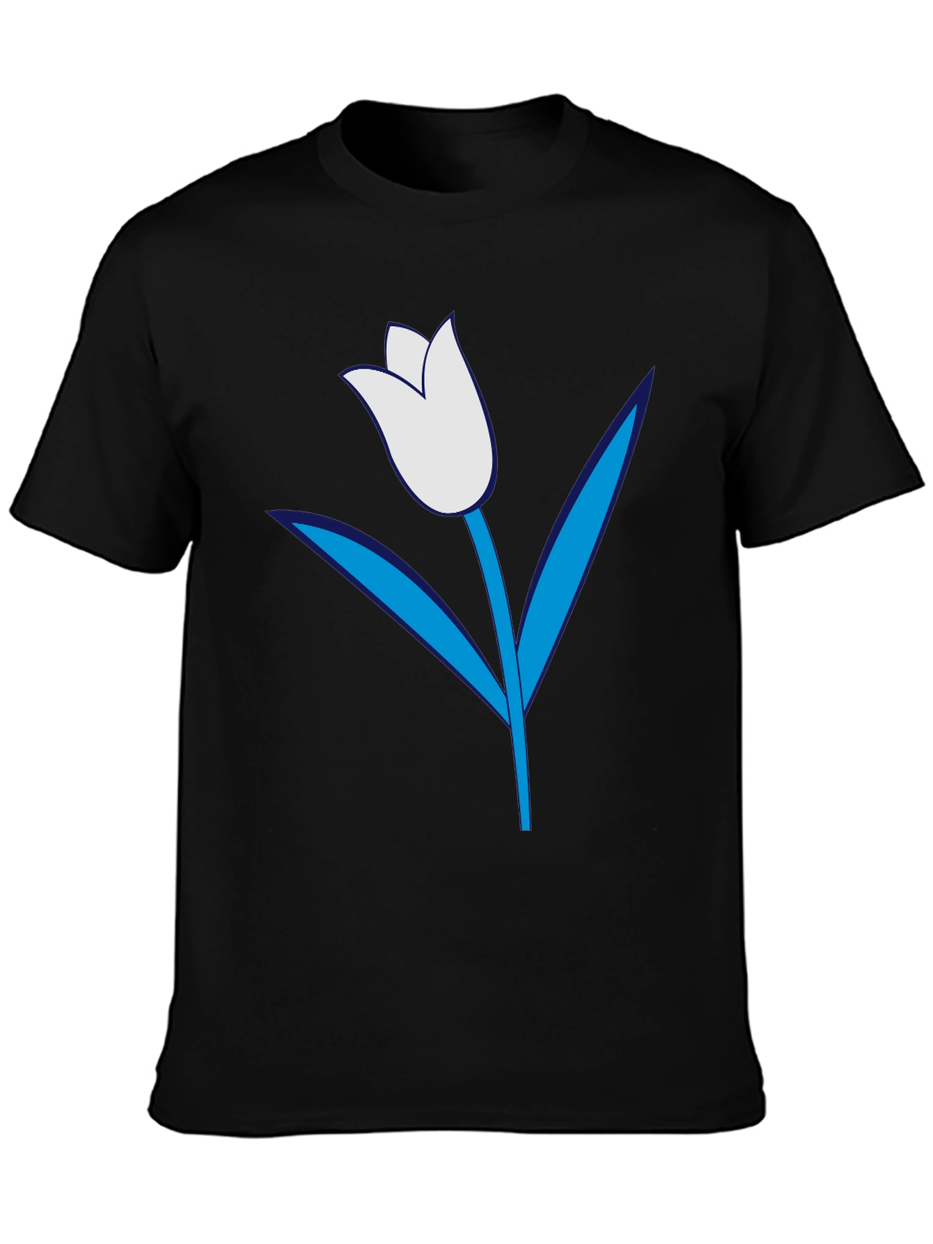 Mens Black Tulip Graphic Tee