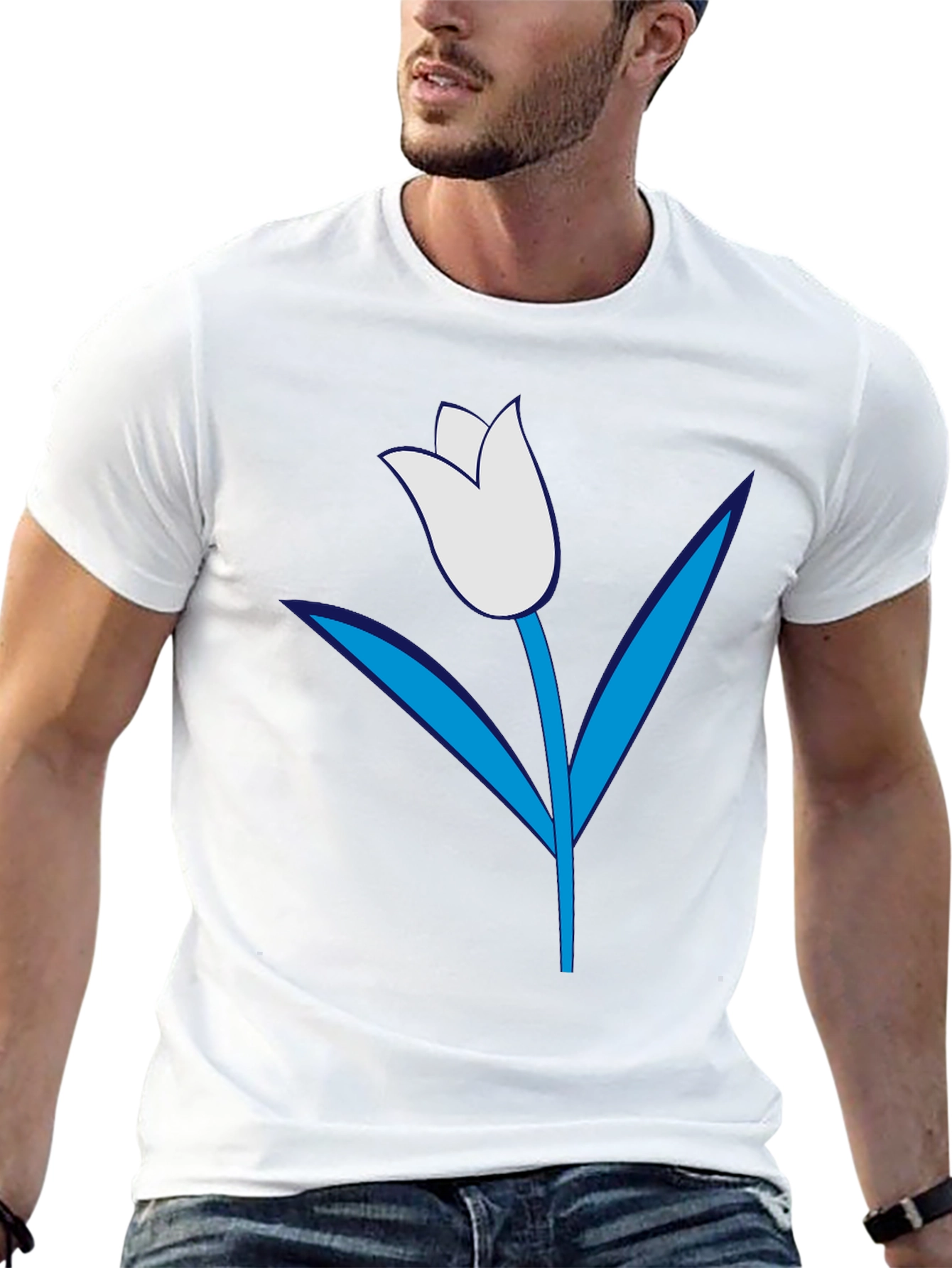 Mens Black Tulip Graphic Tee