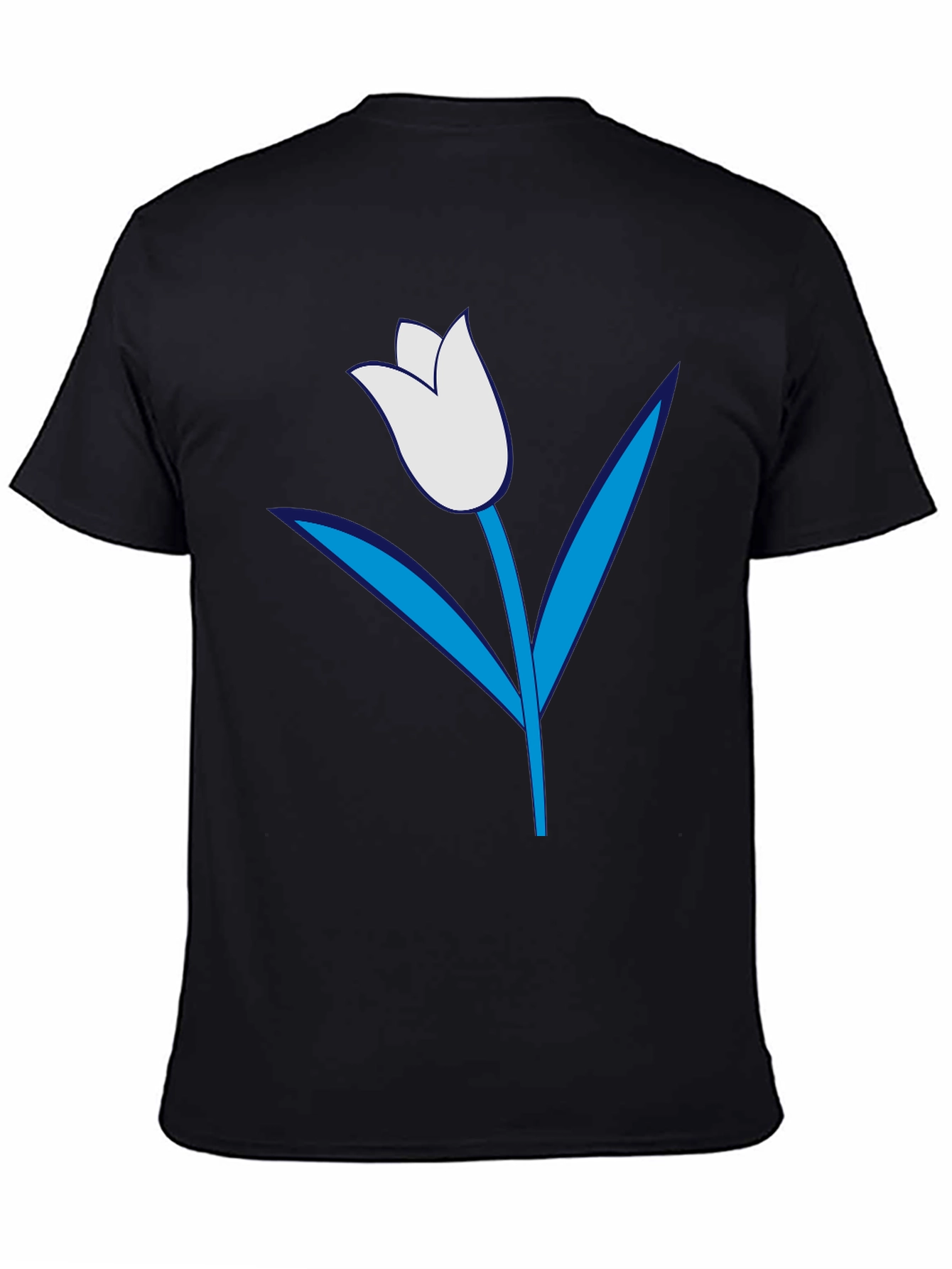 Mens Black Tulip Graphic Tee