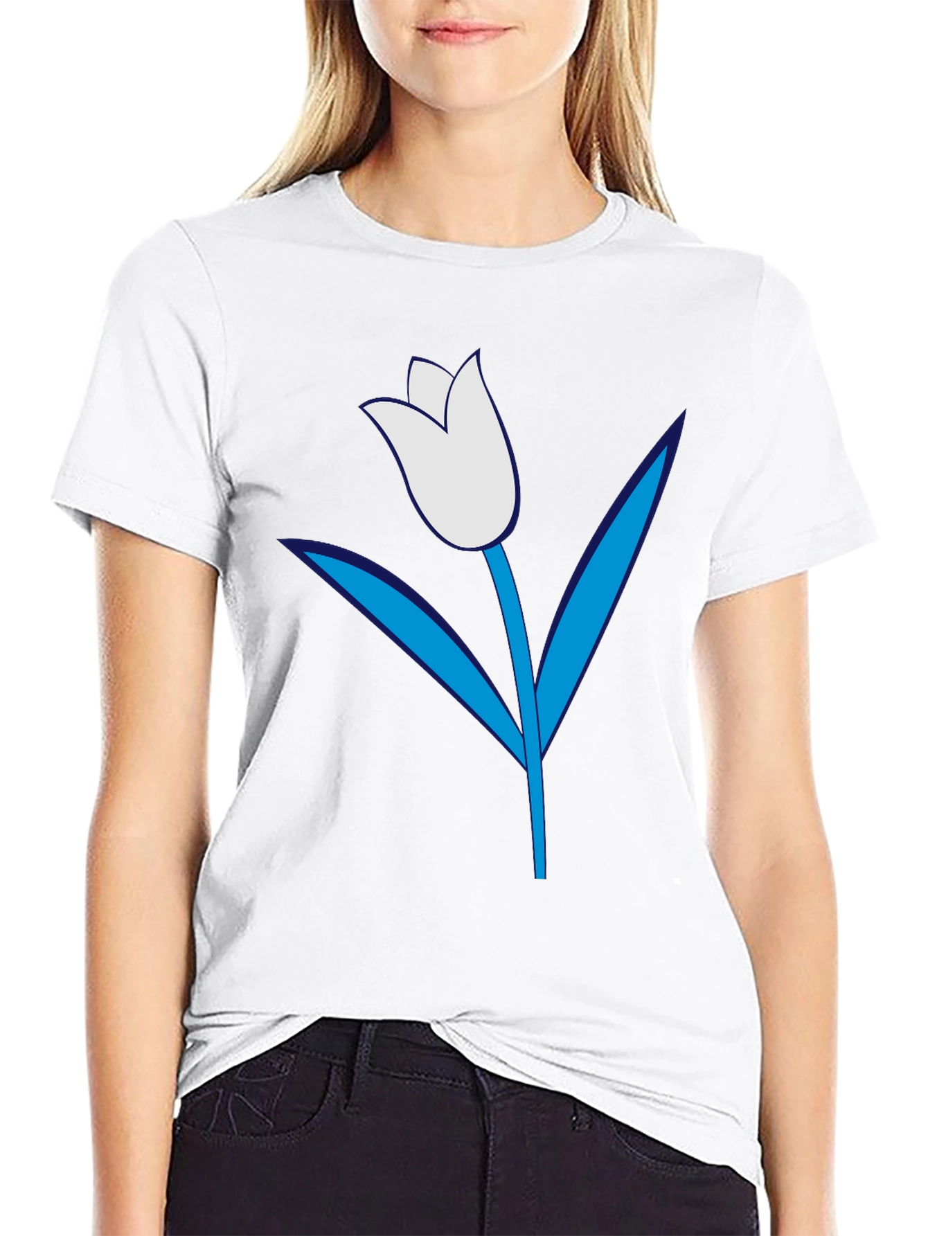Mens Black Tulip Graphic Tee