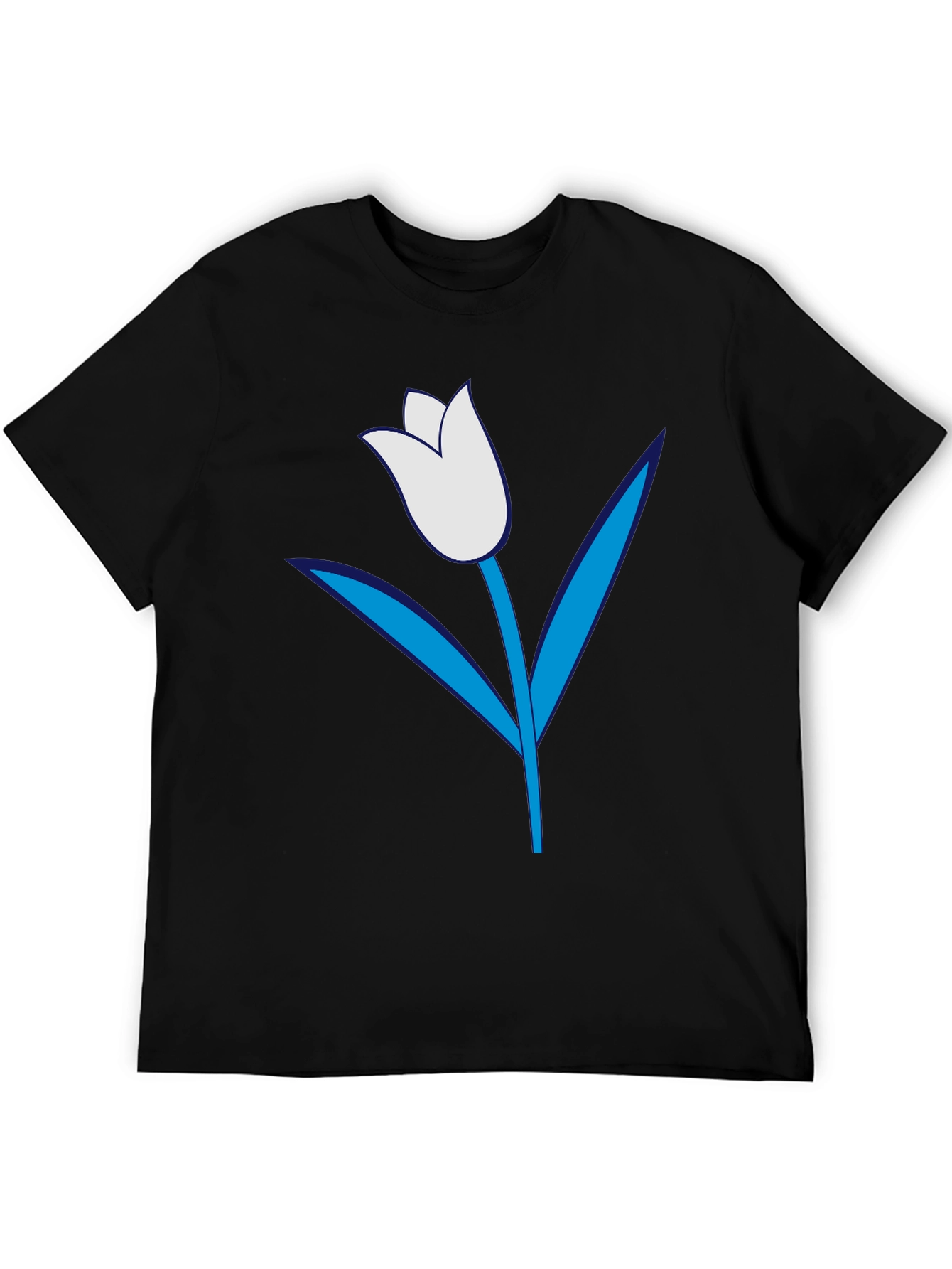Mens Black Tulip Graphic Tee