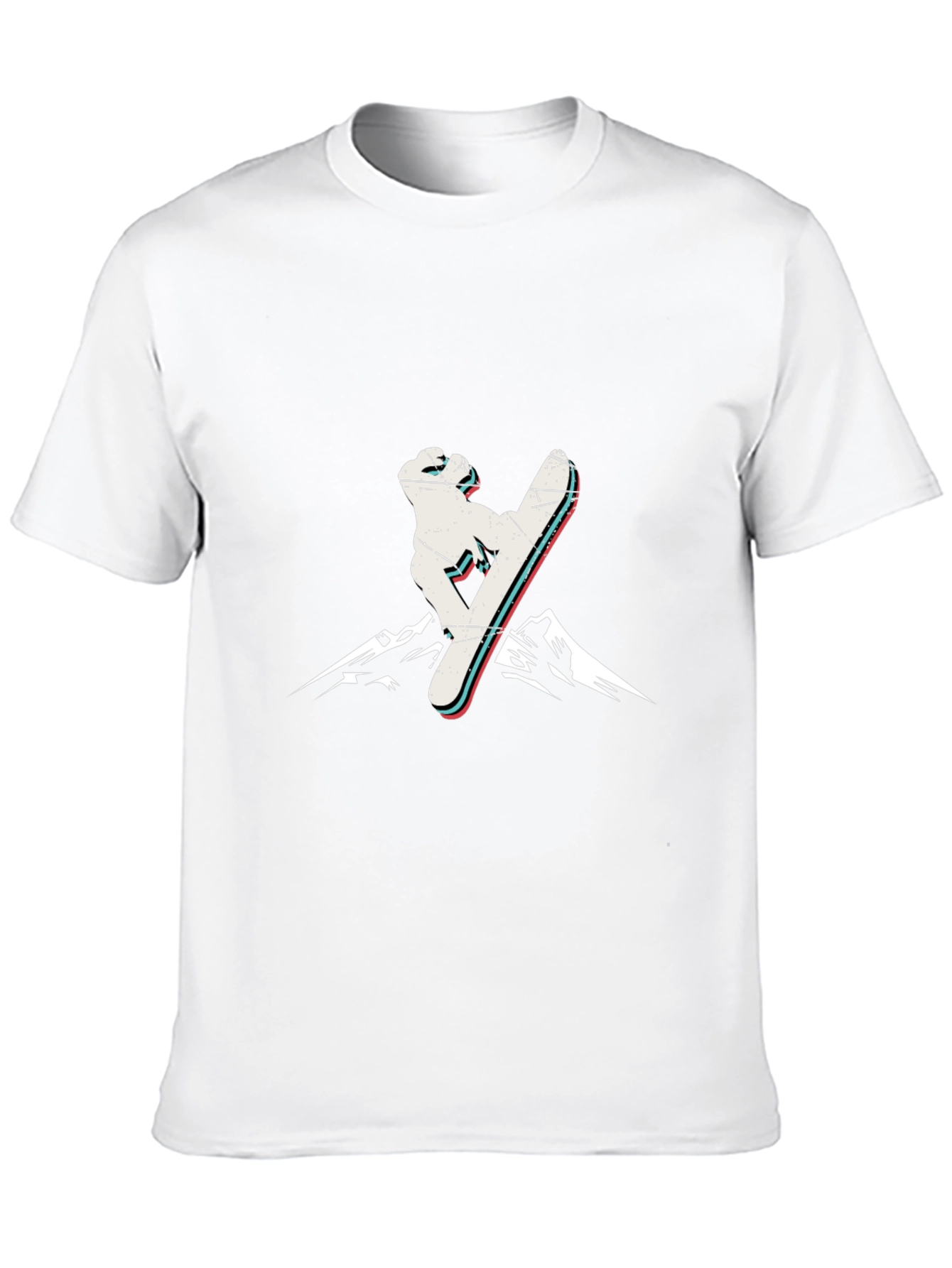Distressed Snowboarder Graphic Tee - Black