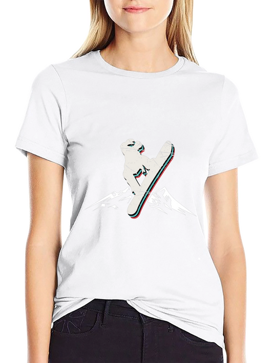 Distressed Snowboarder Graphic Tee - Black