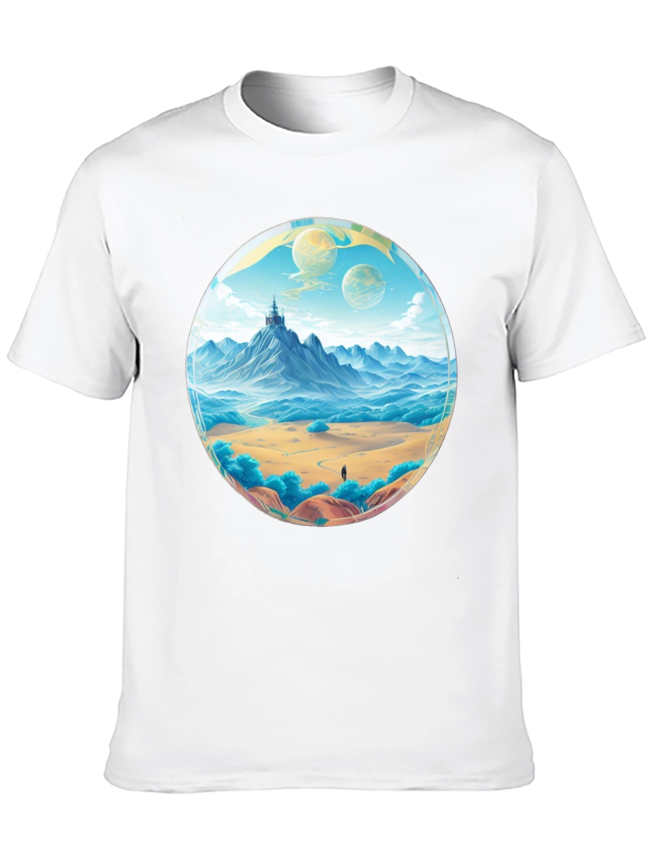 Fantasy Landscape Graphic Tee - Black