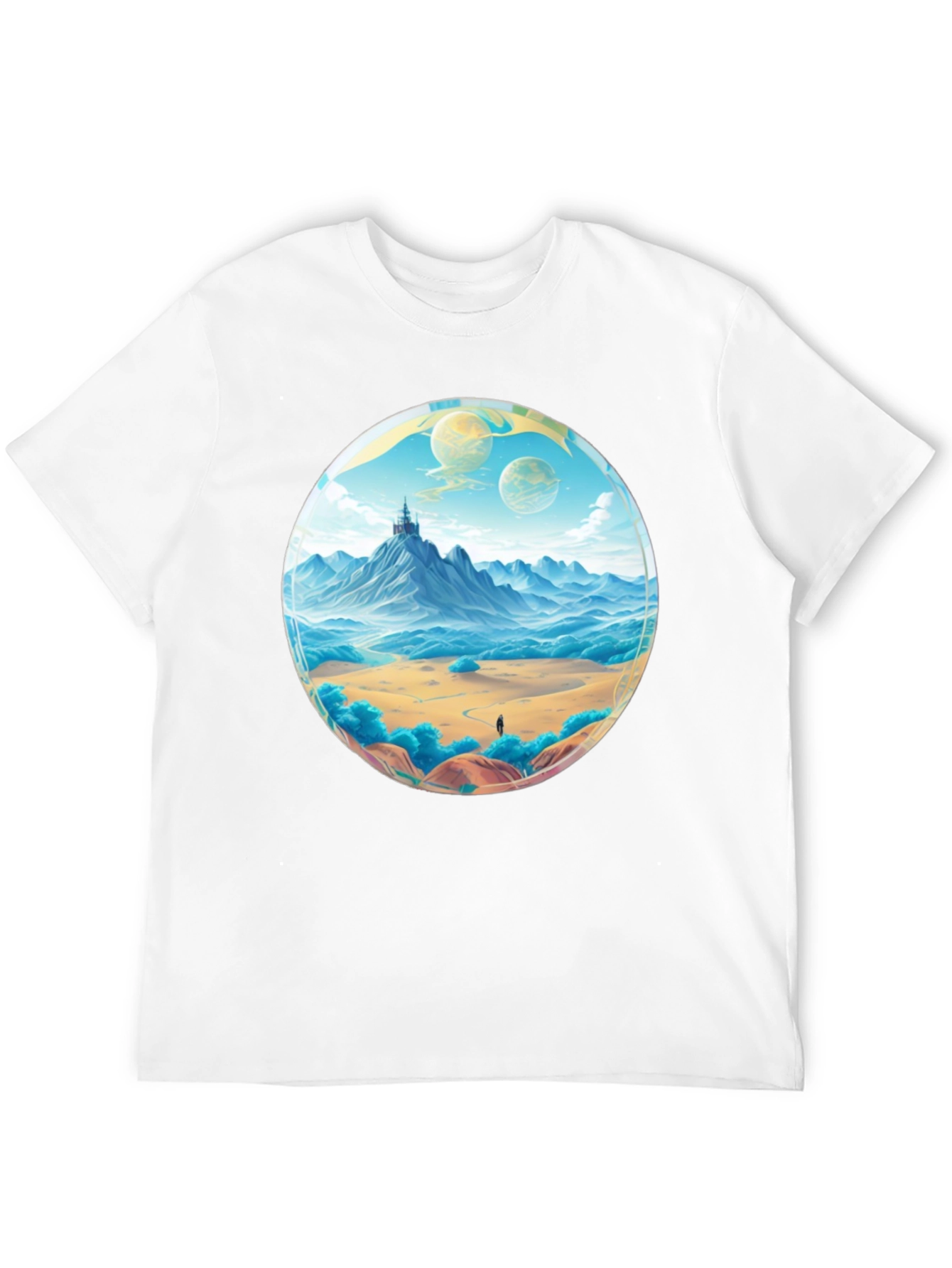Fantasy Landscape Graphic Tee - Black