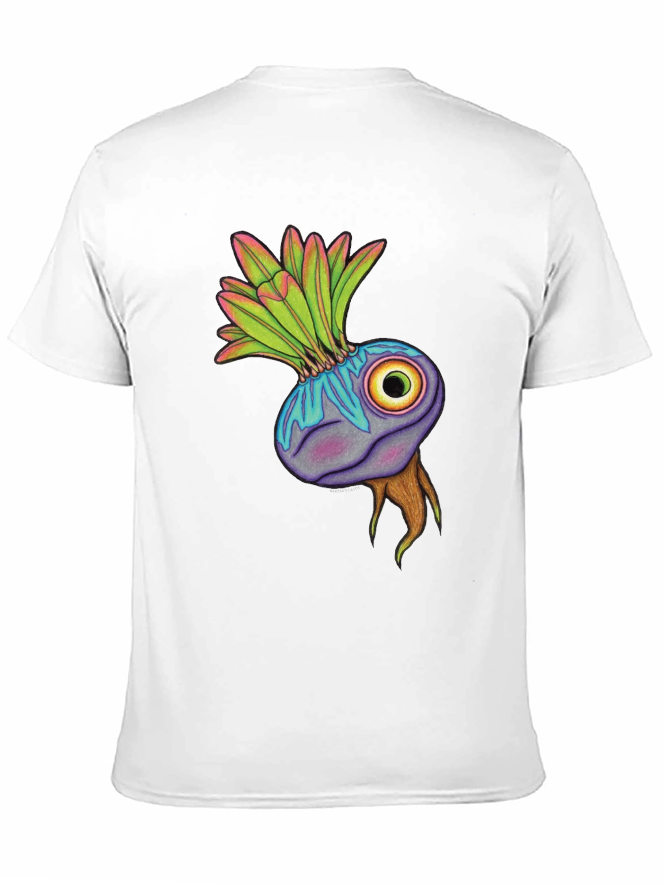 Unique Eye Plant Graphic Tee - Black Cotton Blend