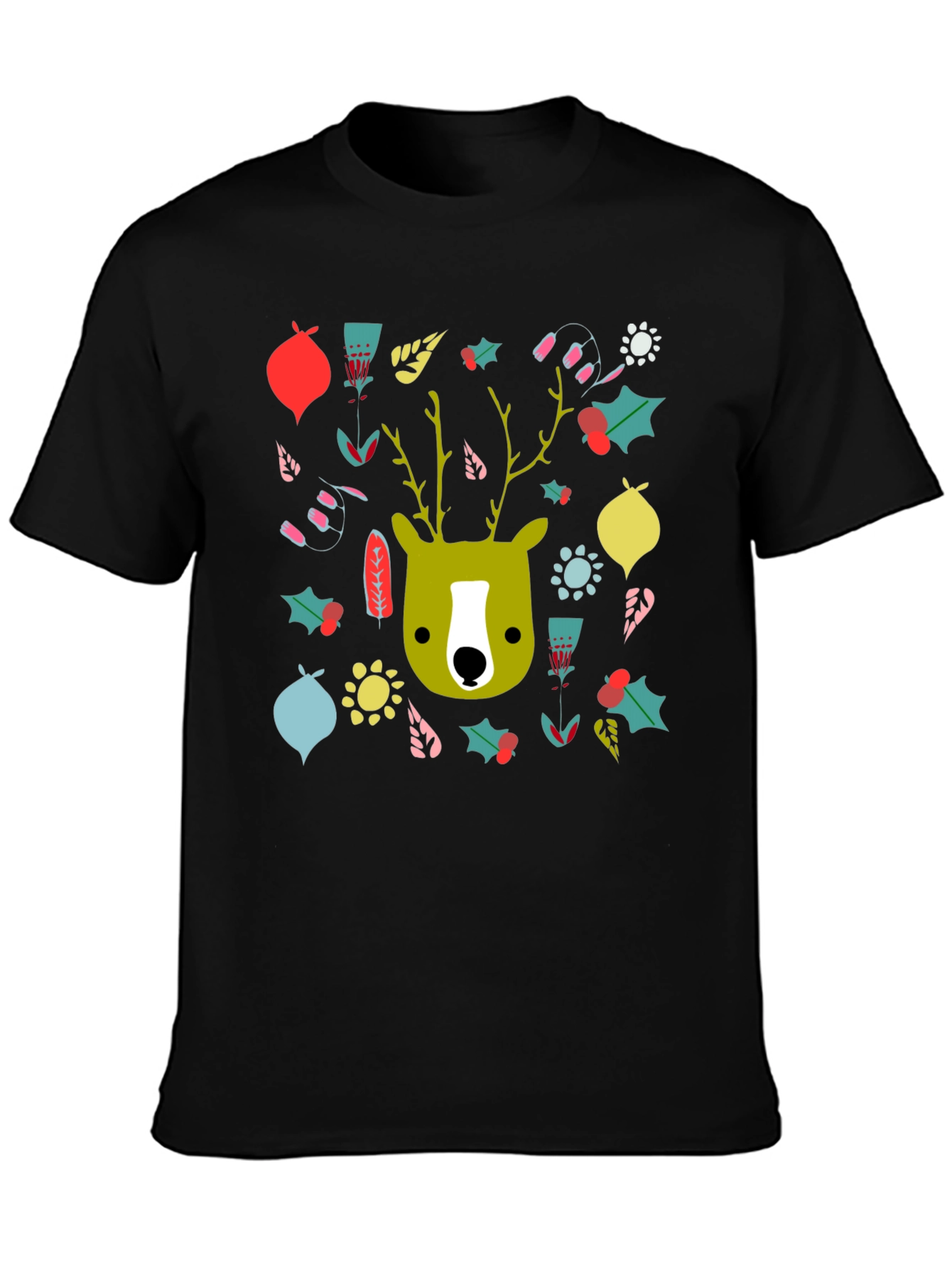 Festive Deer Graphic Tee - Holiday Style