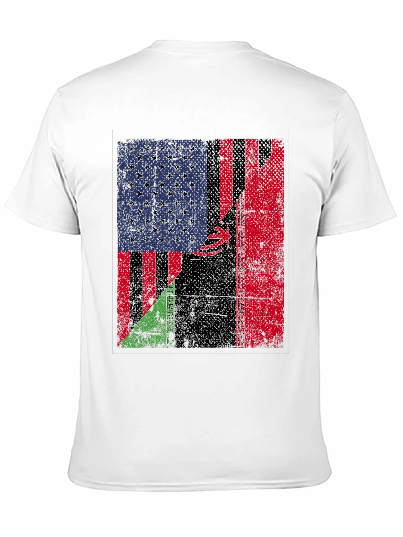 US Iran Flags Graphic T-Shirt