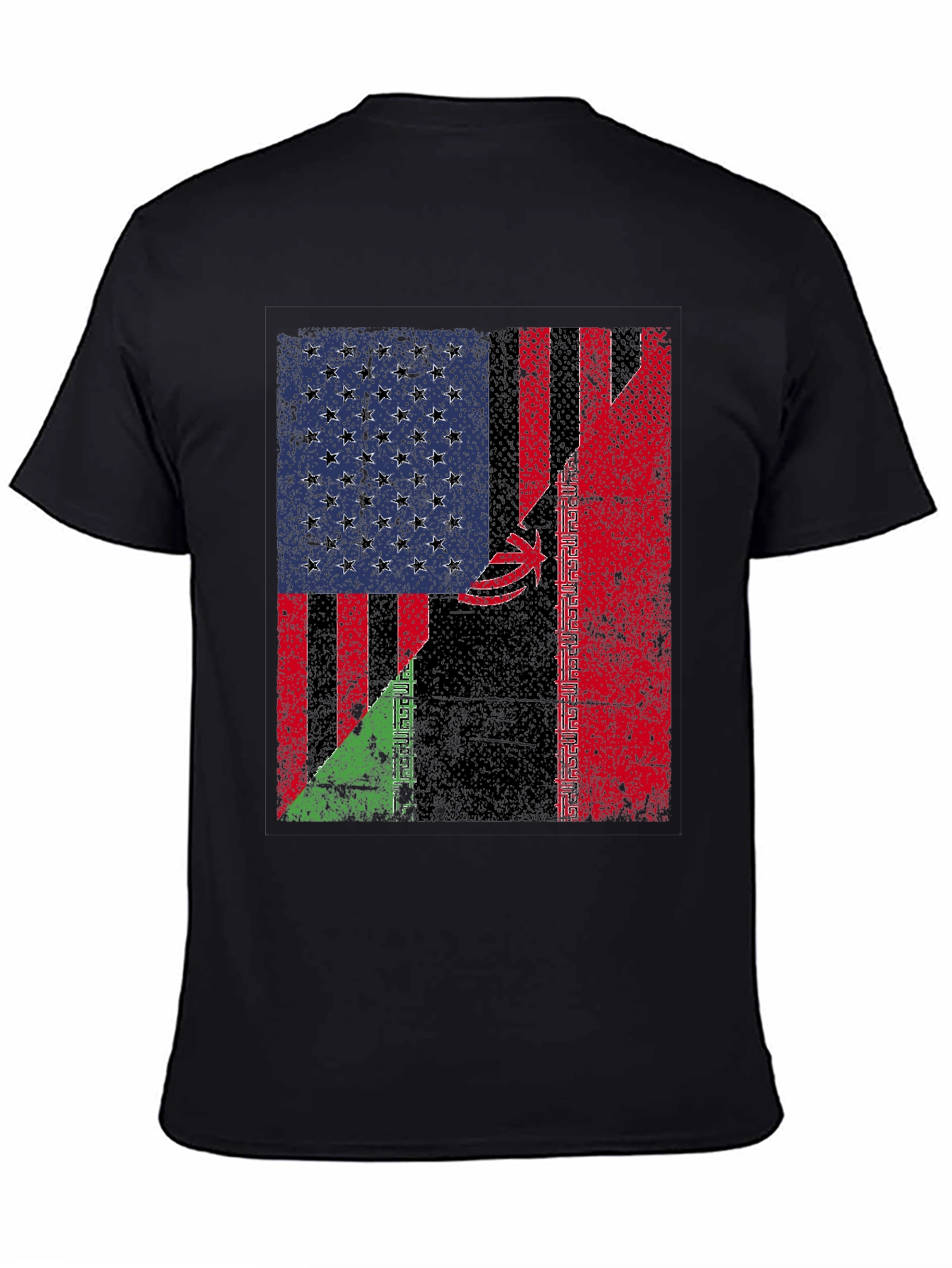 US Iran Flags Graphic T-Shirt