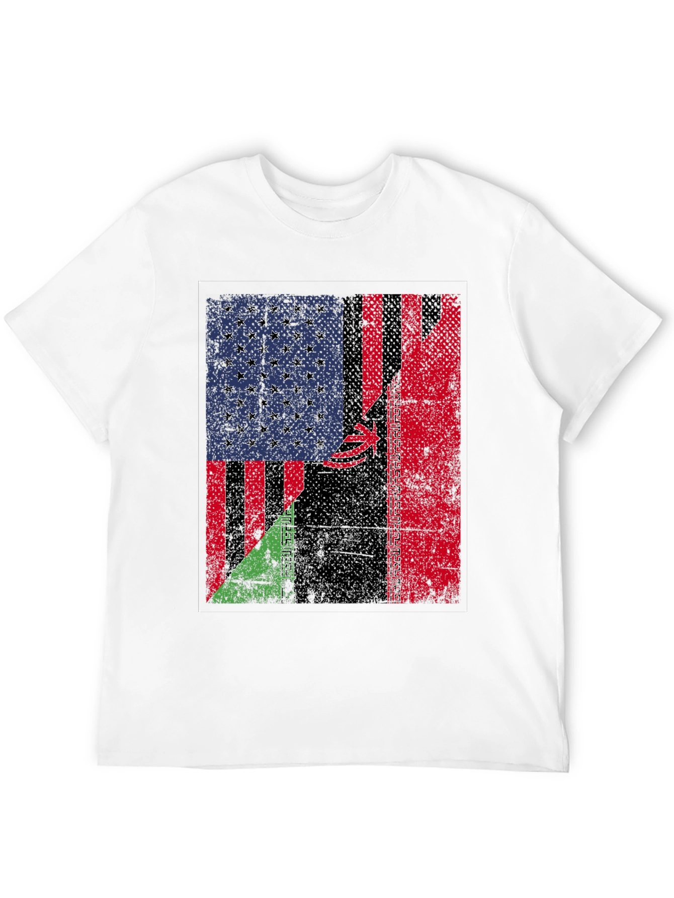 US Iran Flags Graphic T-Shirt