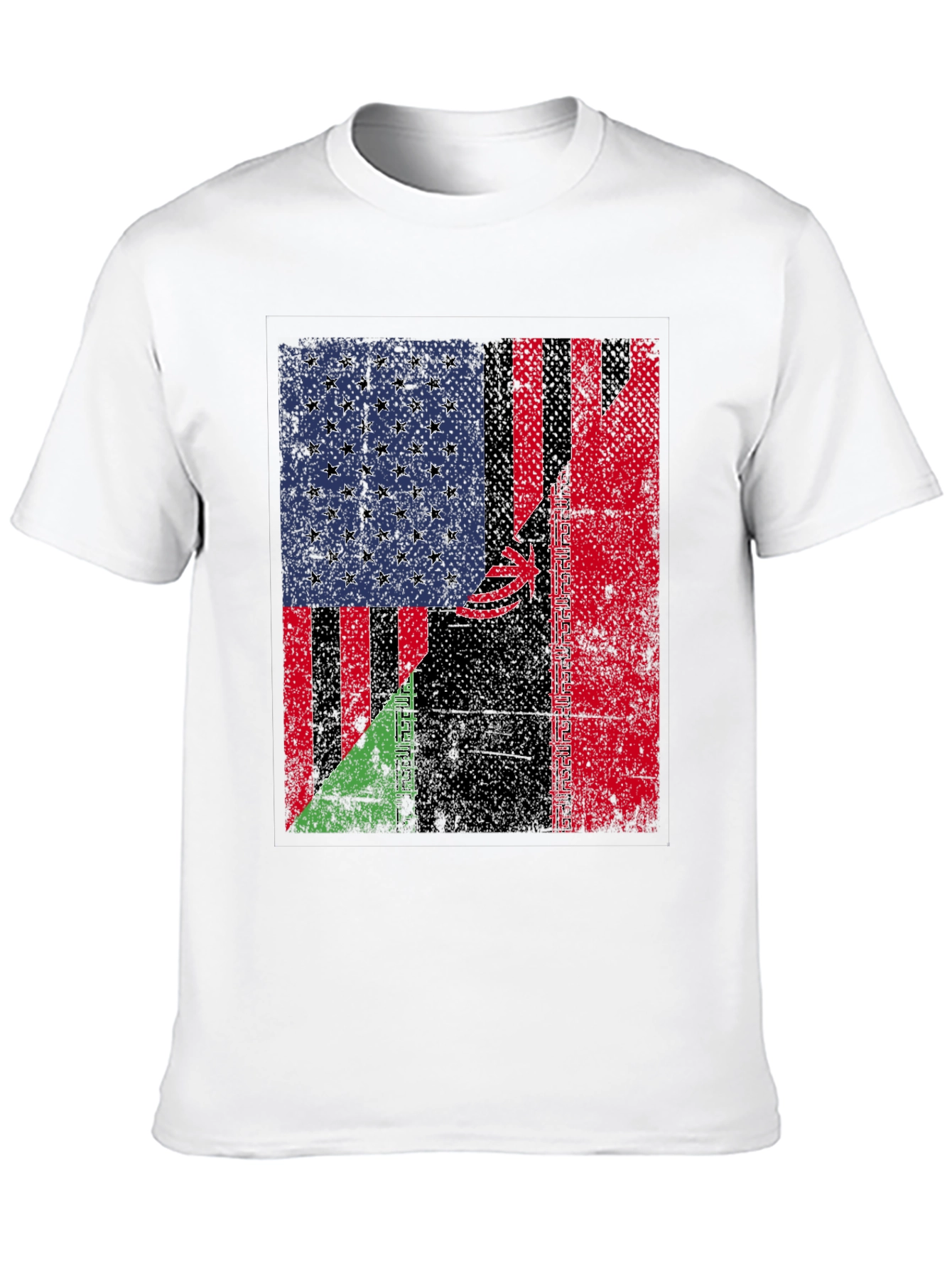US Iran Flags Graphic T-Shirt