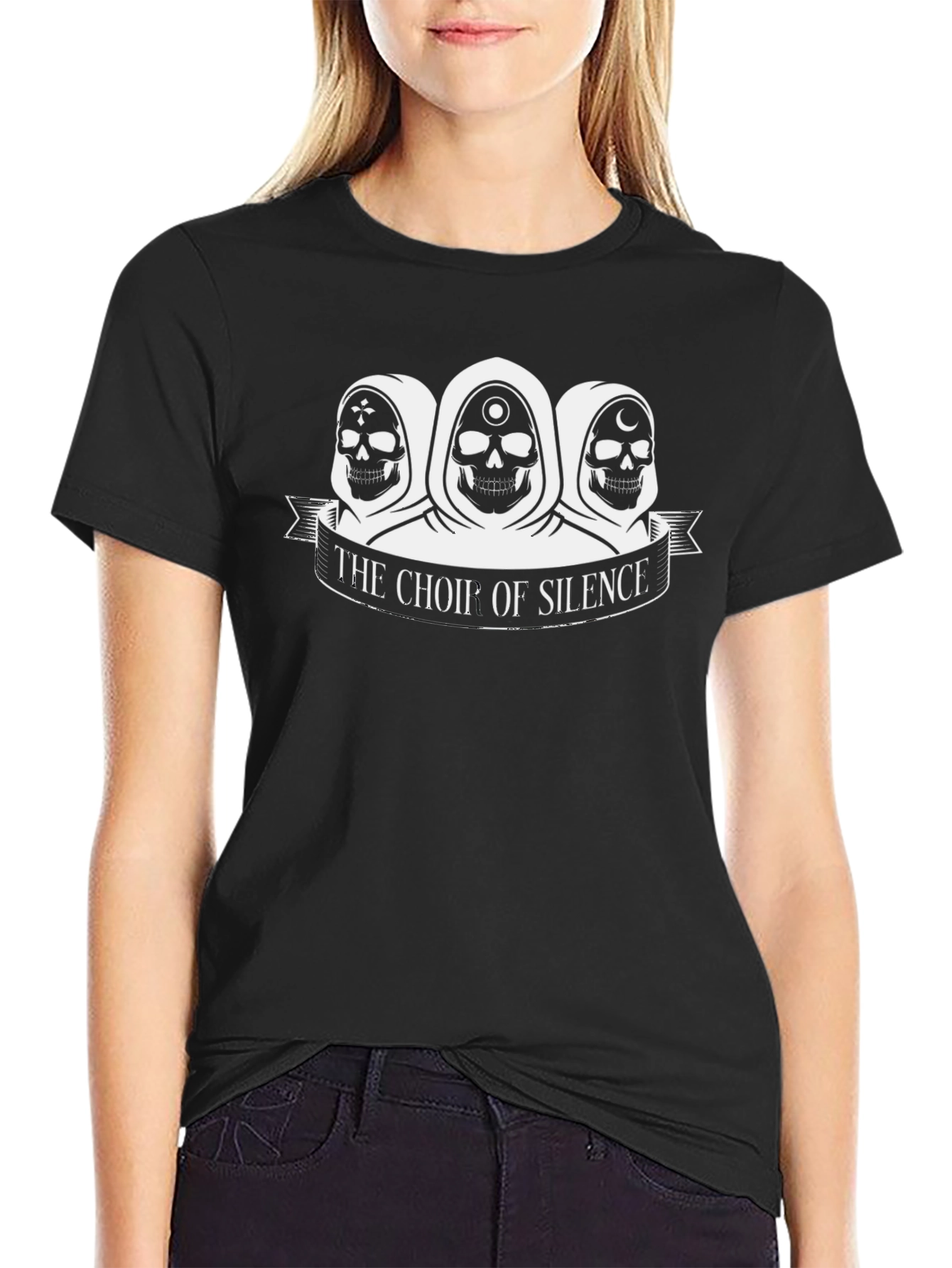 Choir of Silence Graphic Tee - Black Cotton T-Shirt