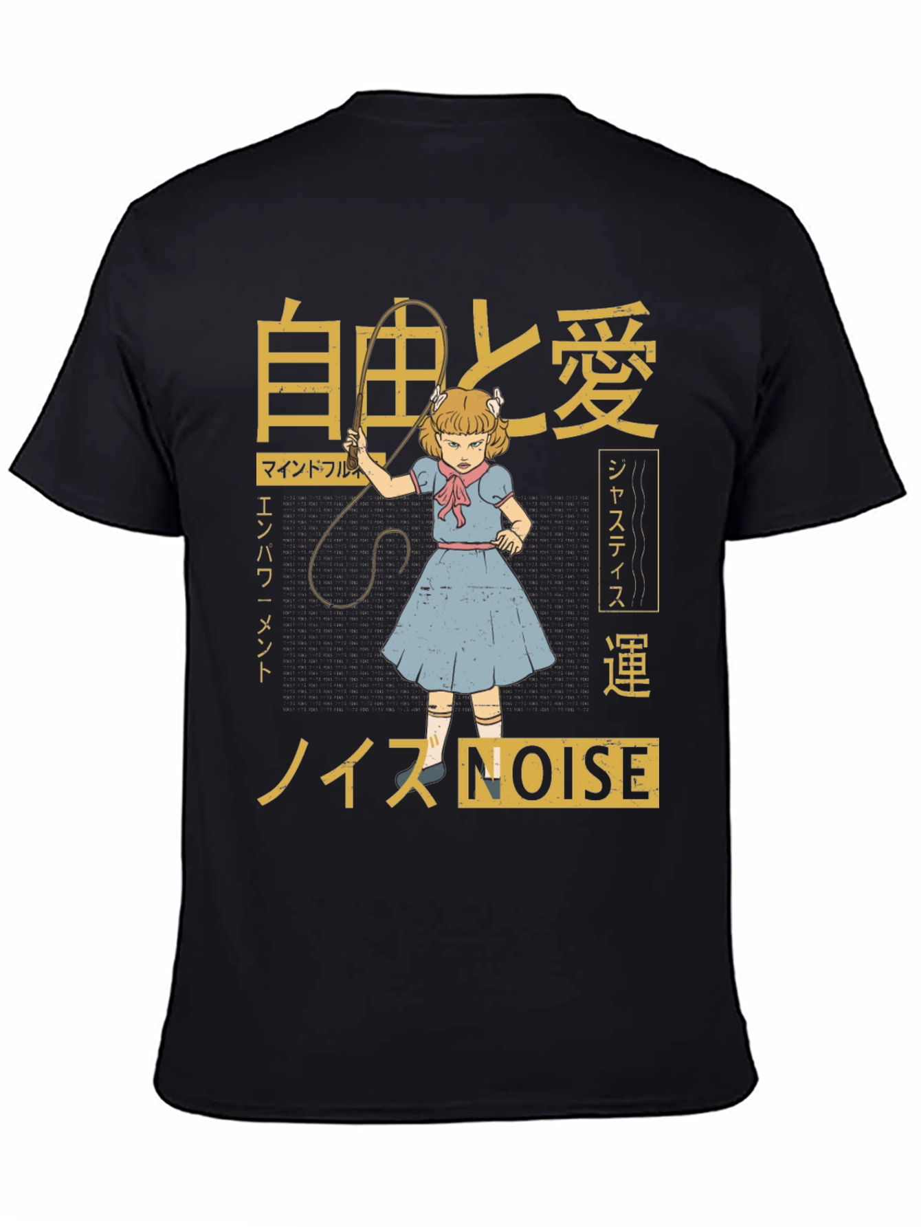 Edgy Graphic Tee: Anime Girl with a Whip