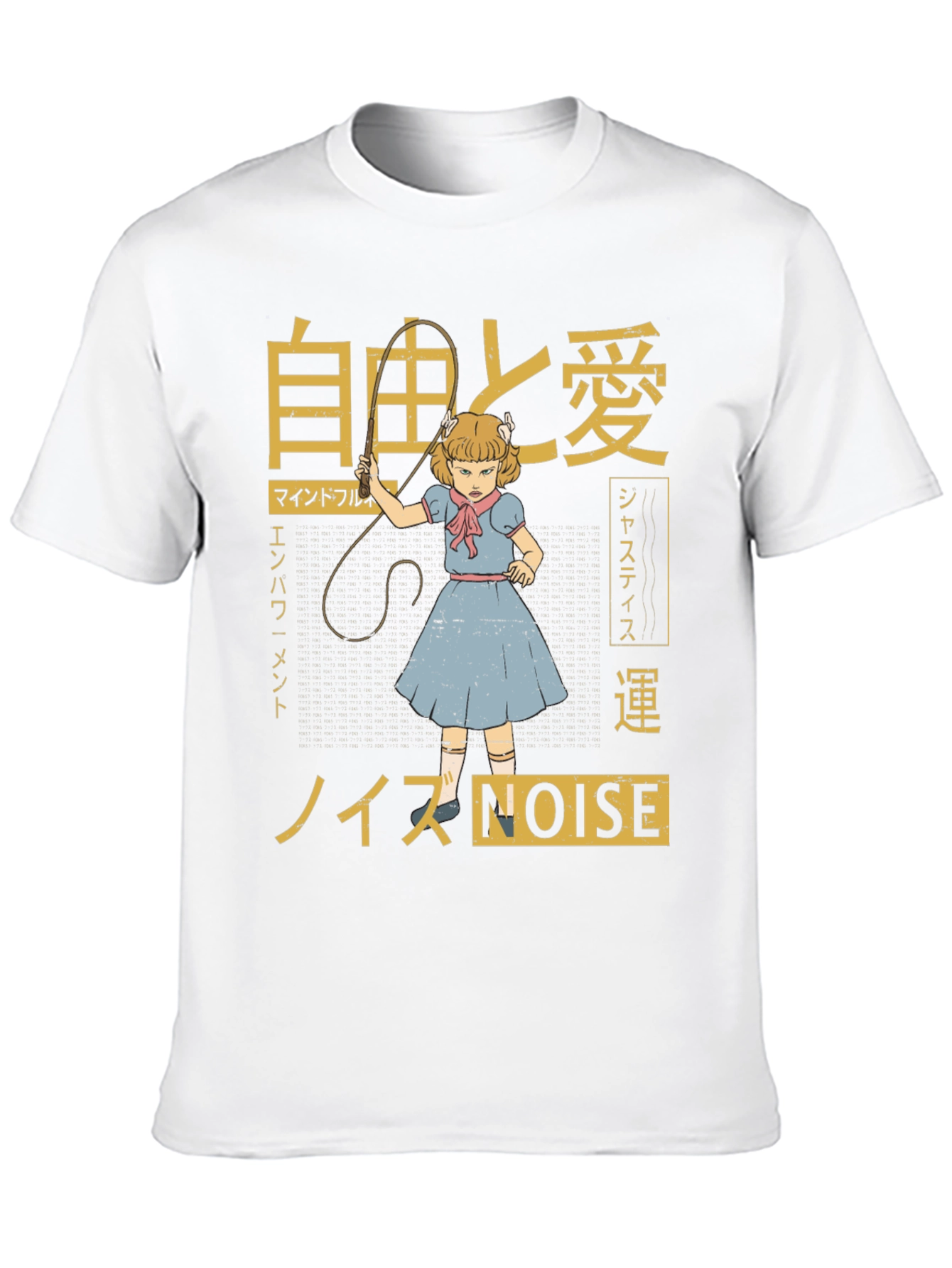 Edgy Graphic Tee: Anime Girl with a Whip
