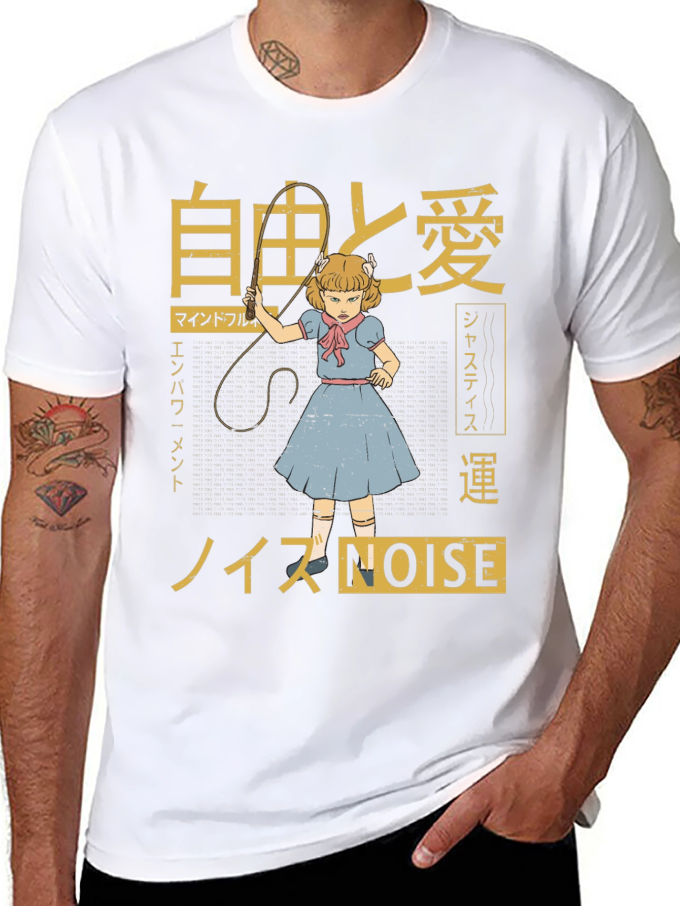 Edgy Graphic Tee: Anime Girl with a Whip