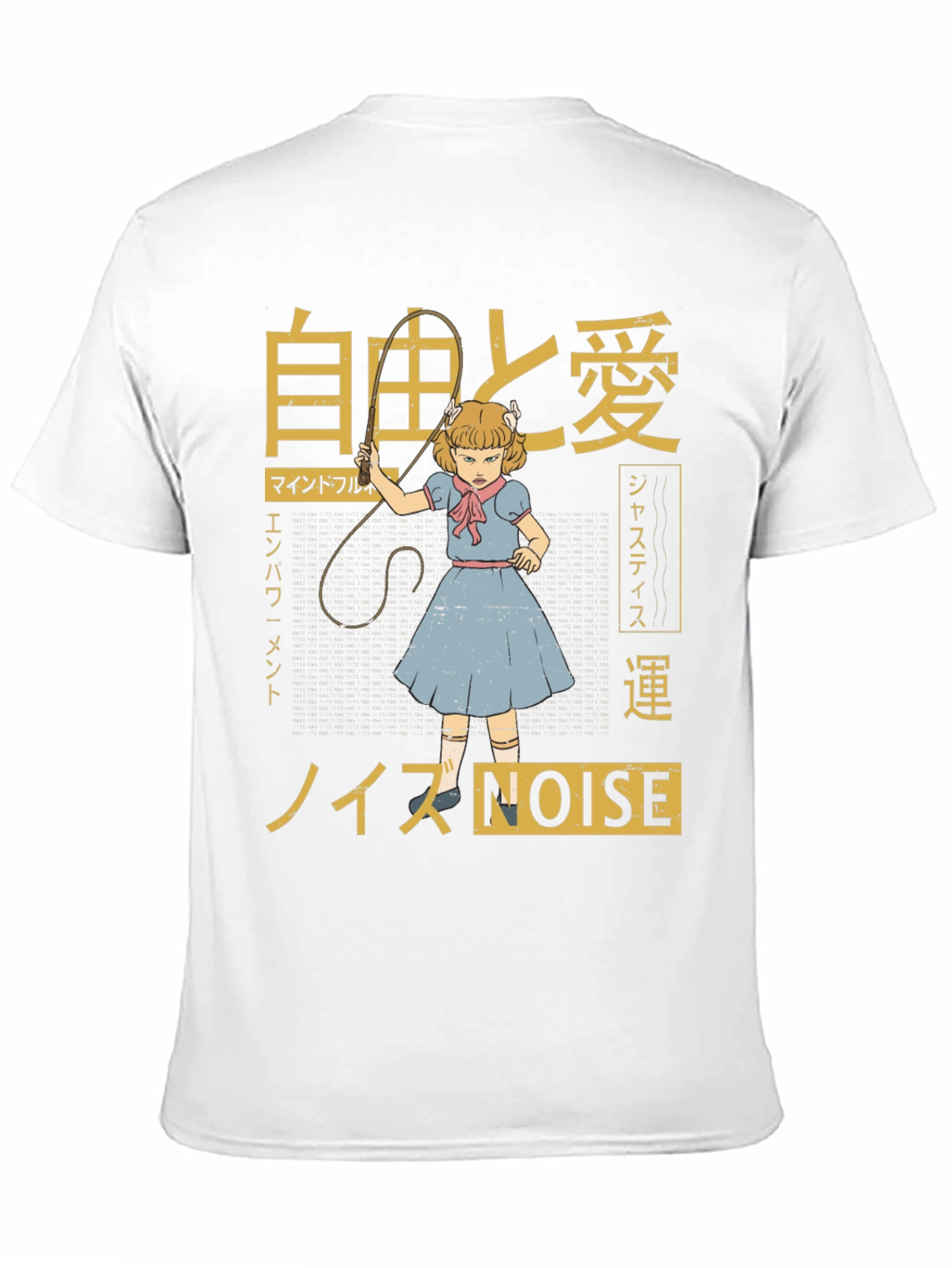 Edgy Graphic Tee: Anime Girl with a Whip