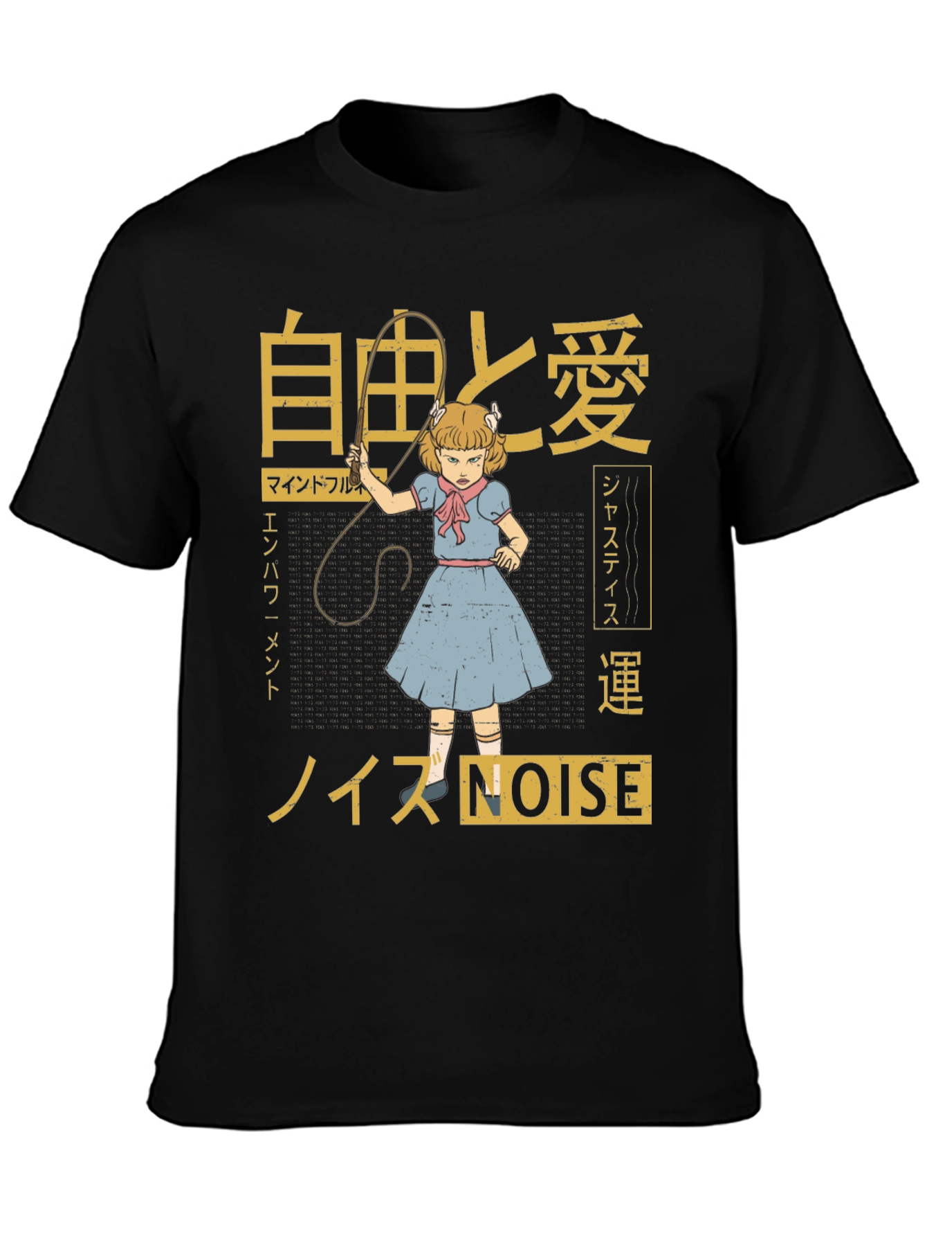 Edgy Graphic Tee: Anime Girl with a Whip