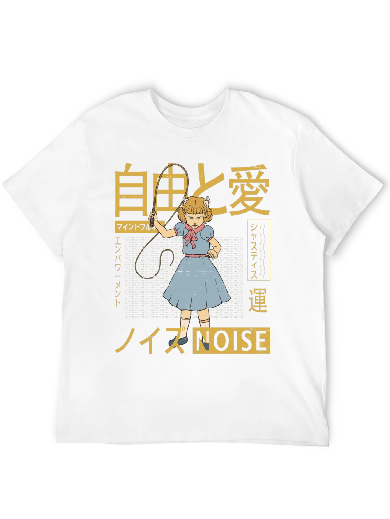 Edgy Graphic Tee: Anime Girl with a Whip
