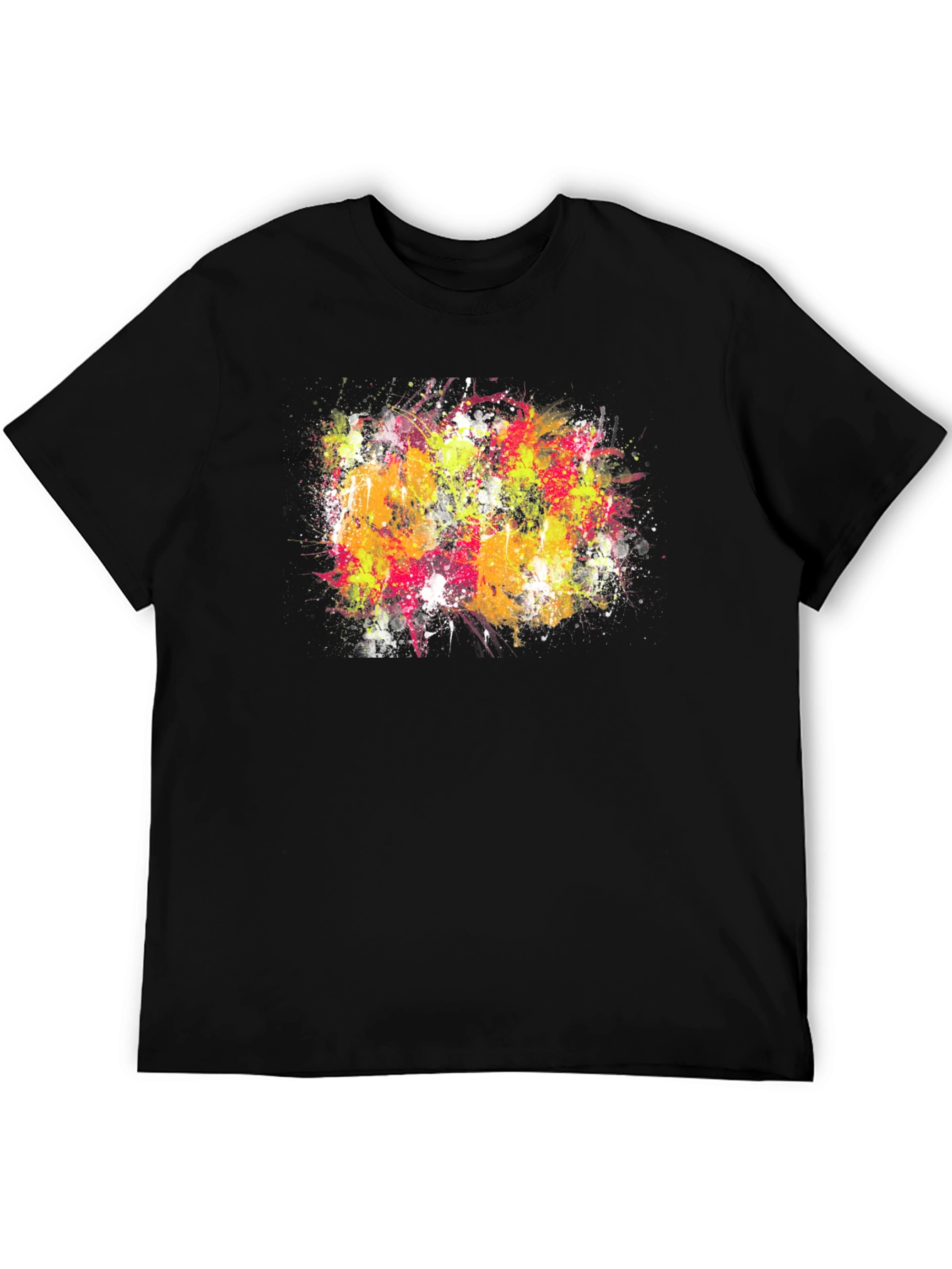 Abstract Paint Splatter Graphic T-Shirt - Vibrant Artistic Design
