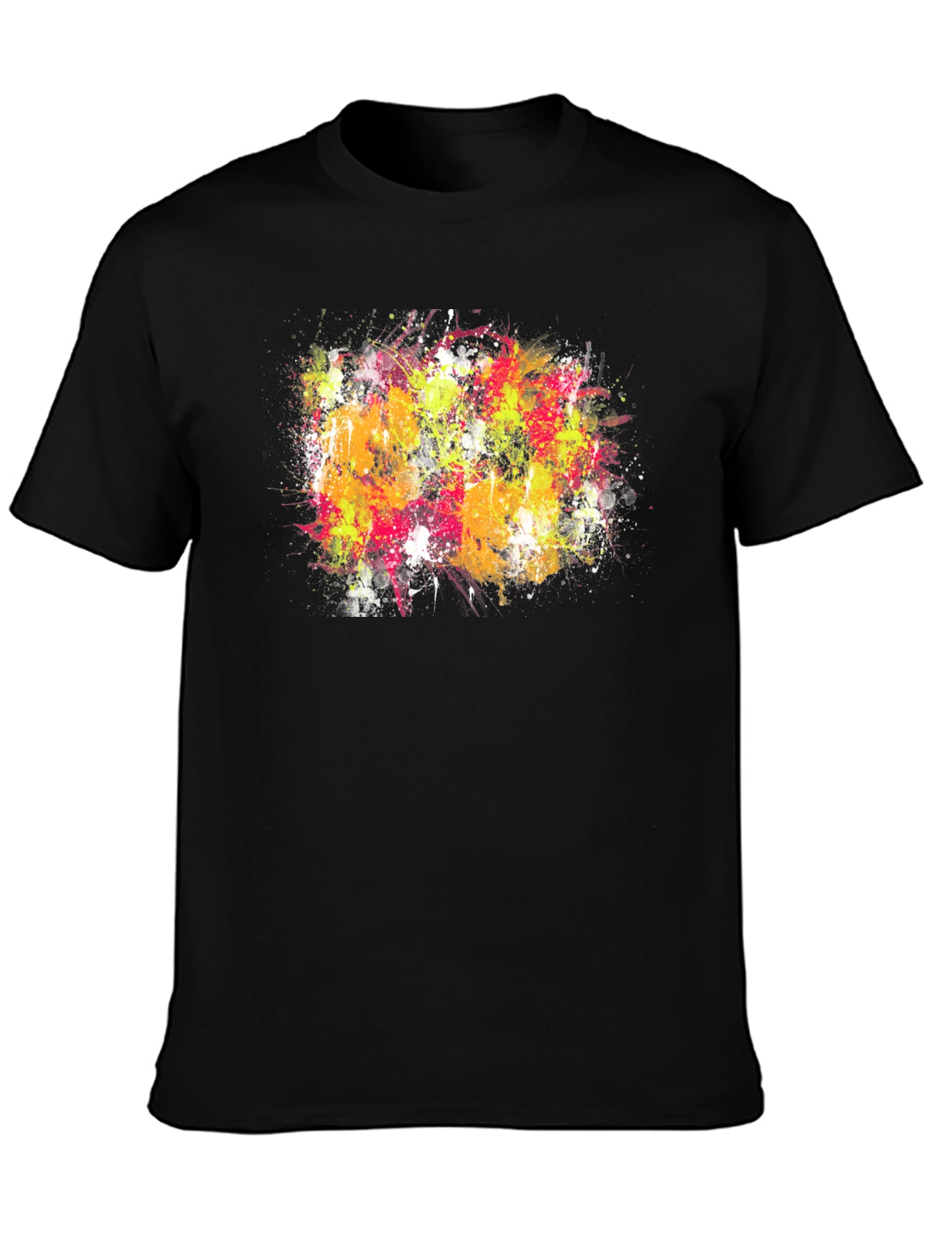 Abstract Paint Splatter Graphic T-Shirt - Vibrant Artistic Design