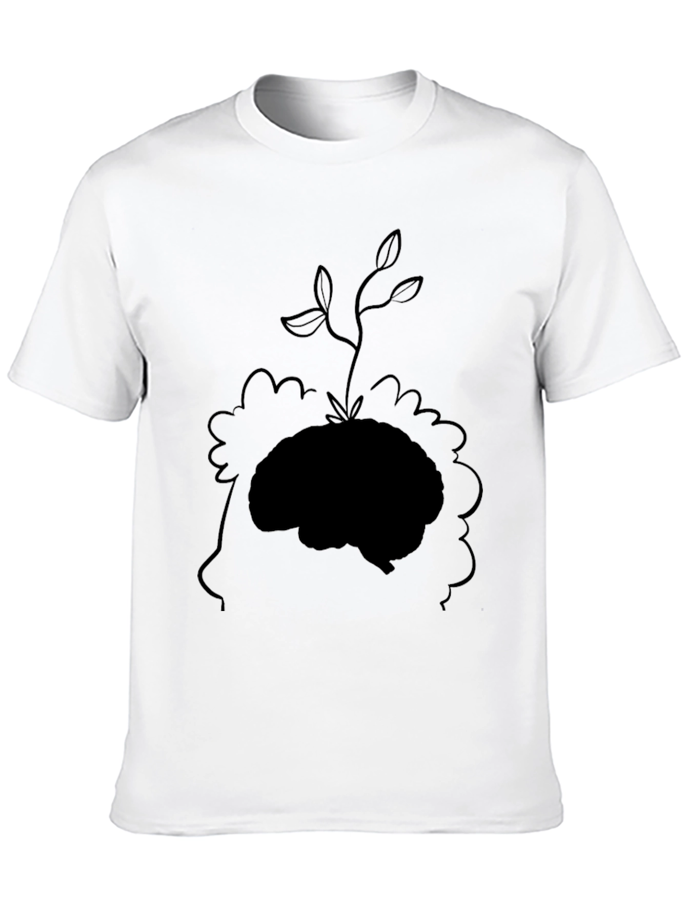 Brain Plant Graphic Tee - Black Cotton T-Shirt