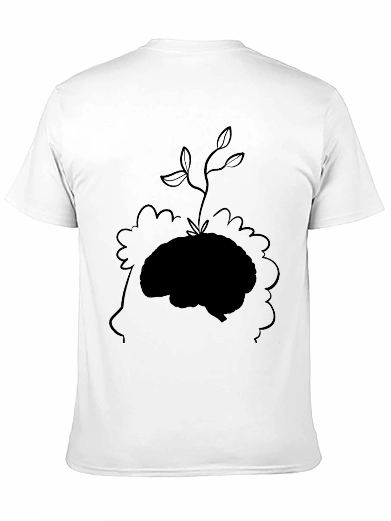 Brain Plant Graphic Tee - Black Cotton T-Shirt
