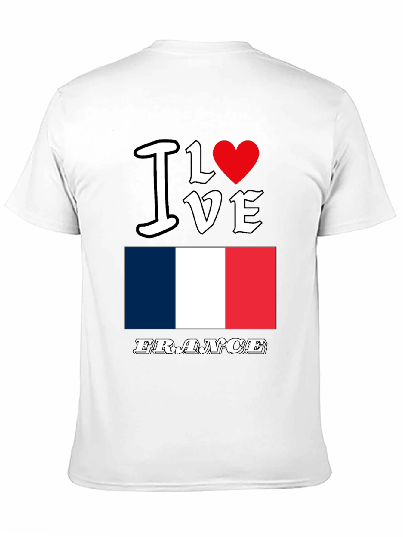 I Love France Graphic T-Shirt - Black