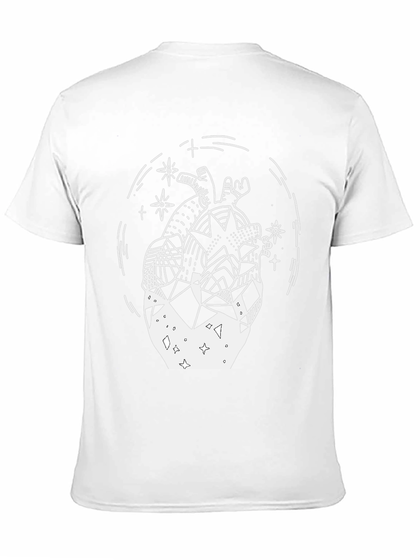 Geometric Heart Graphic Tee - Black